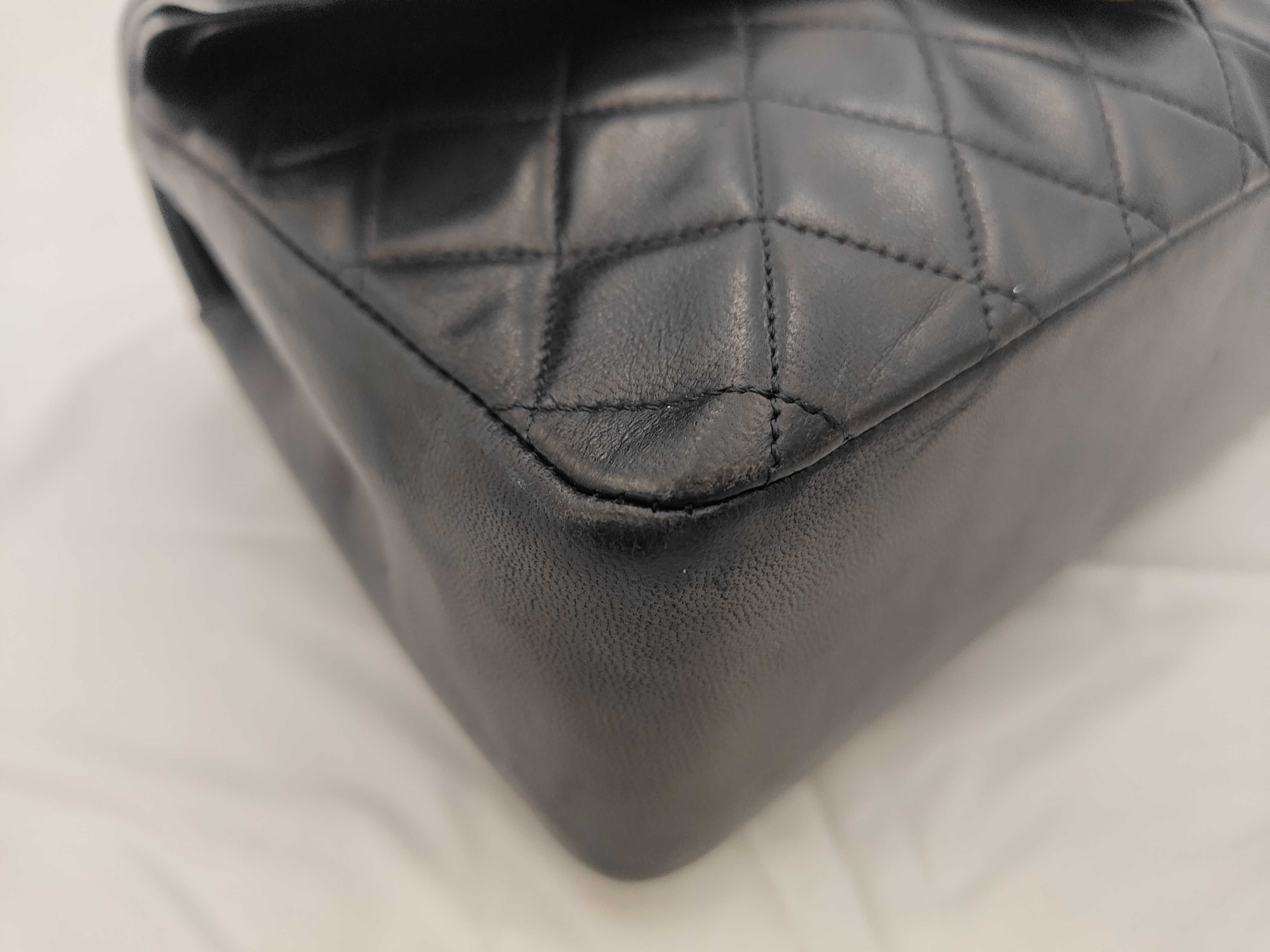 Matelassé Double Flap Shoulder Bag, Size 25, Navy — view 6