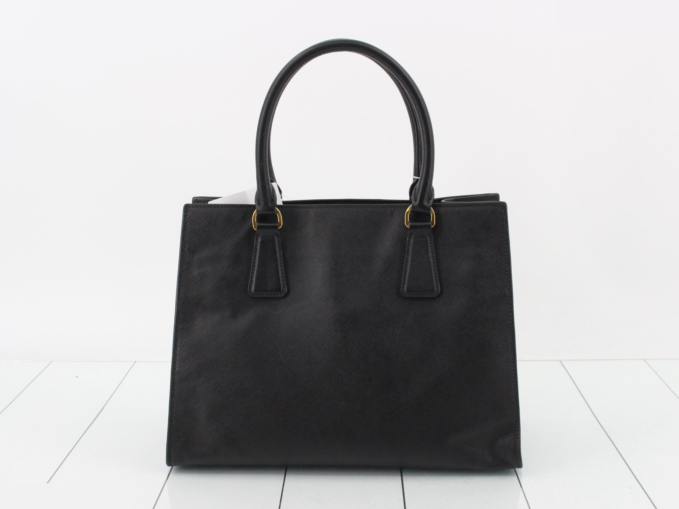 Saffiano 2-Way Handbag, Black — view 2