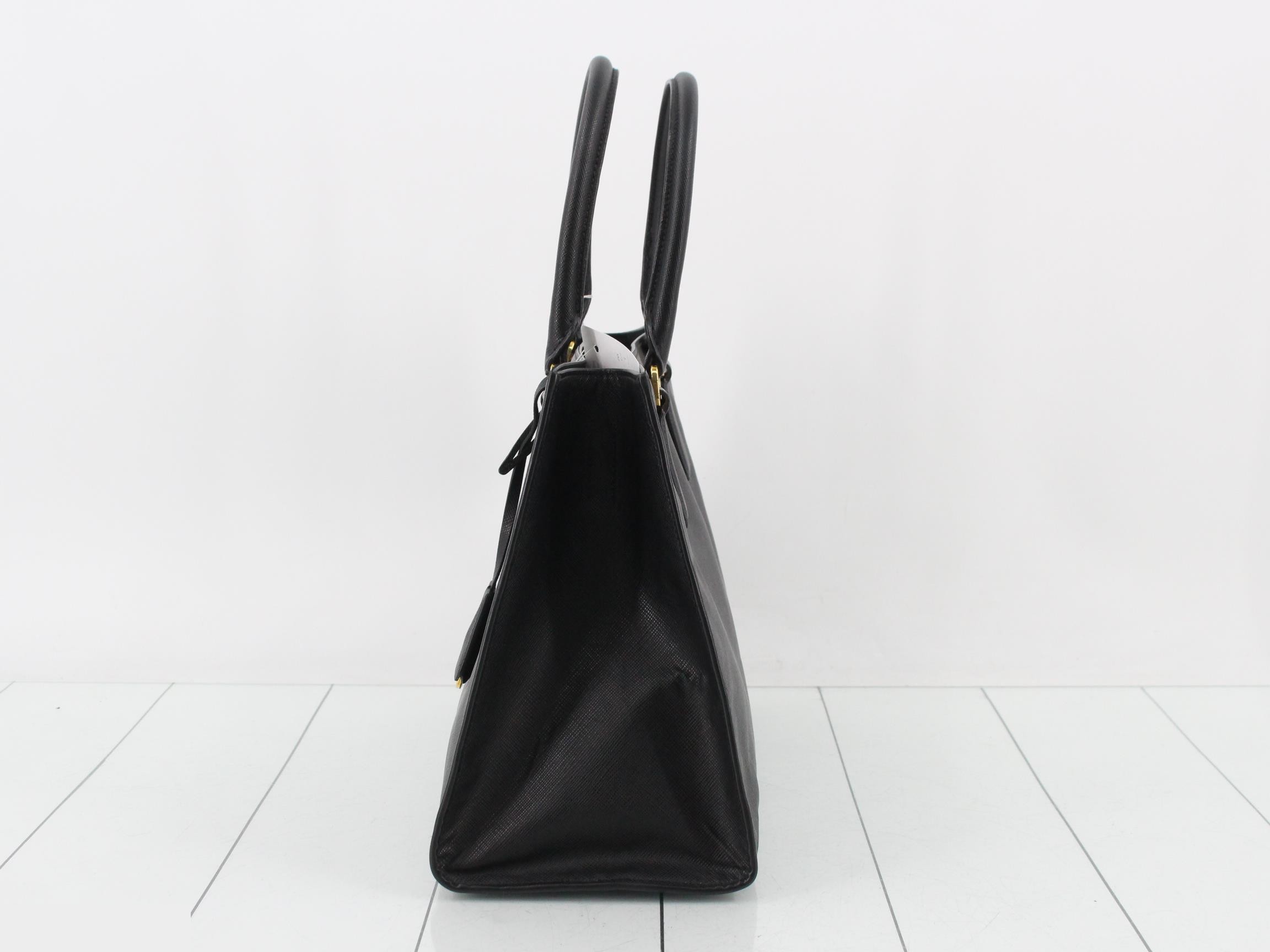 Saffiano 2-Way Handbag, Black — view 3