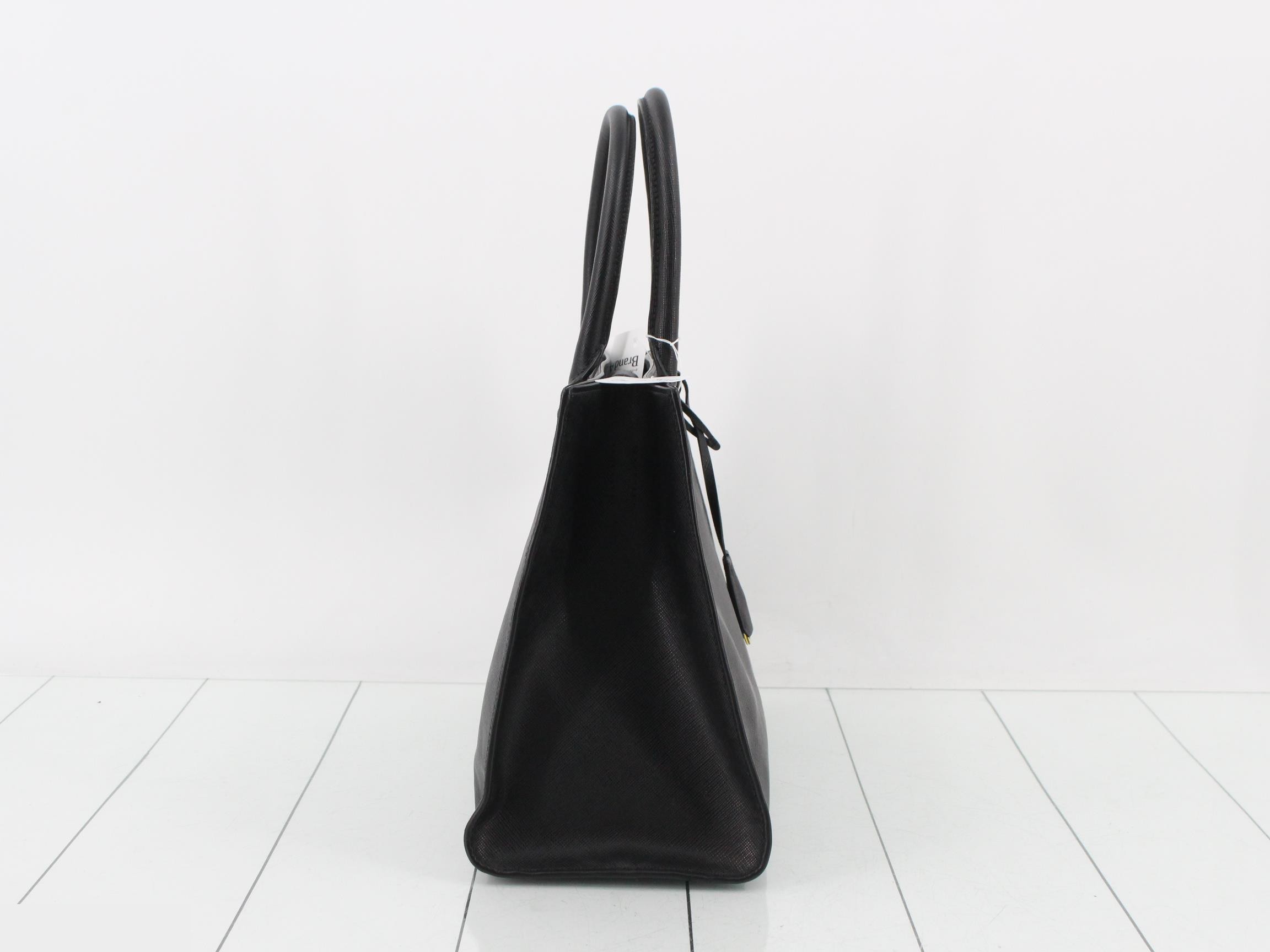 Saffiano 2-Way Handbag, Black — view 4