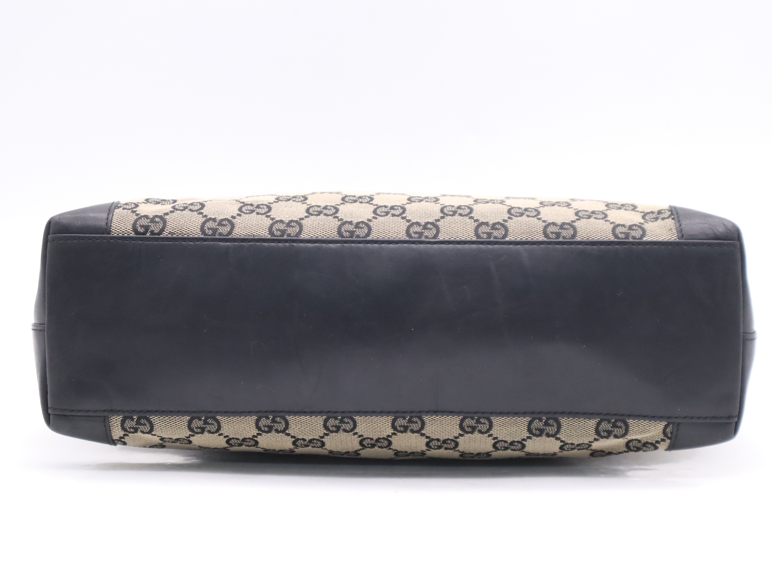 GG Canvas Tote Bag, Black, Silver Hardware — view 4