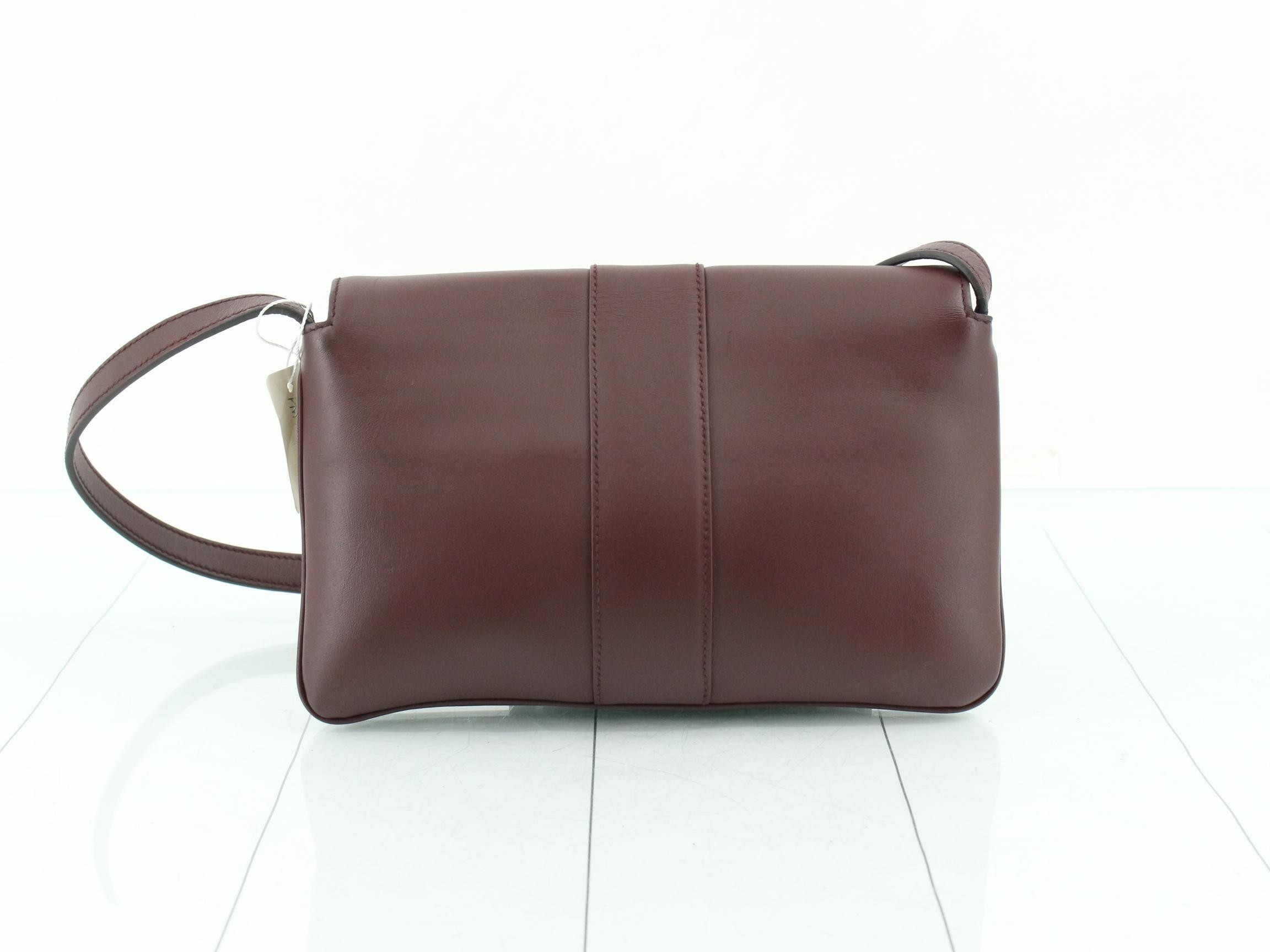 Ally Leather Shoulder Bag, Bordeaux — view 2