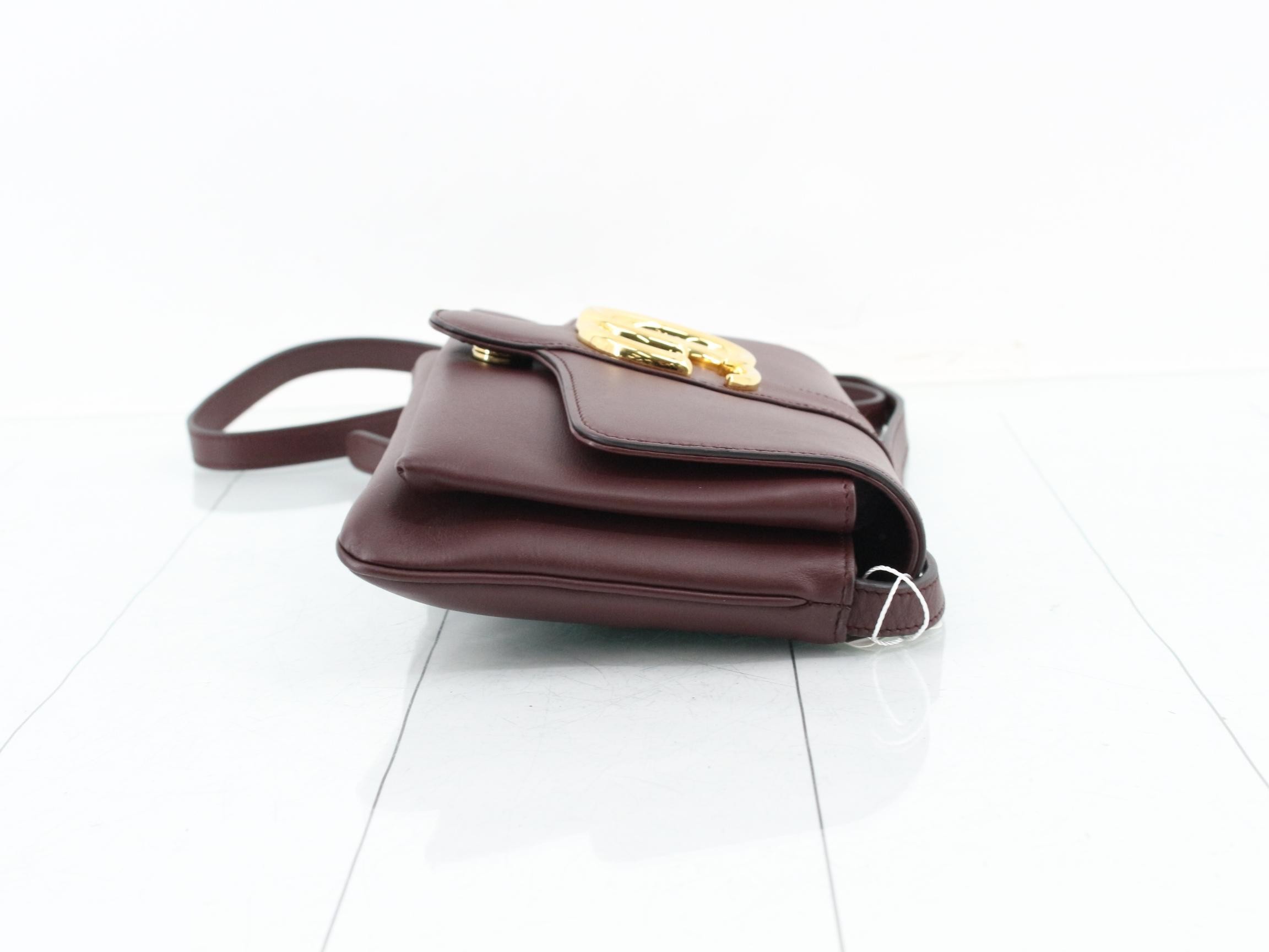 Ally Leather Shoulder Bag, Bordeaux — view 3