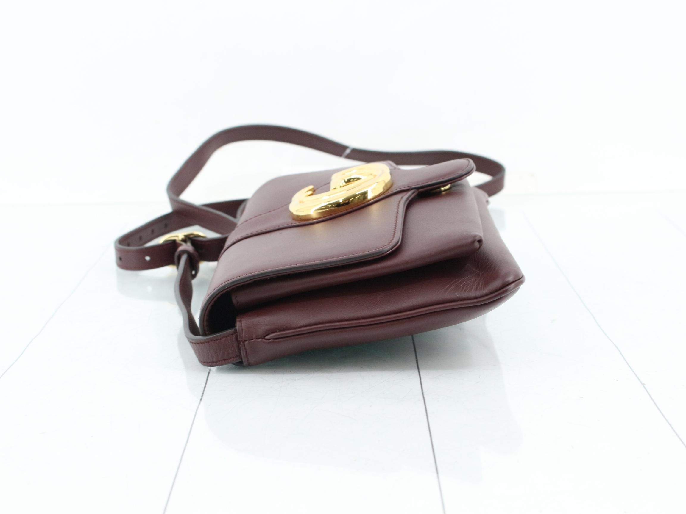 Ally Leather Shoulder Bag, Bordeaux — view 4