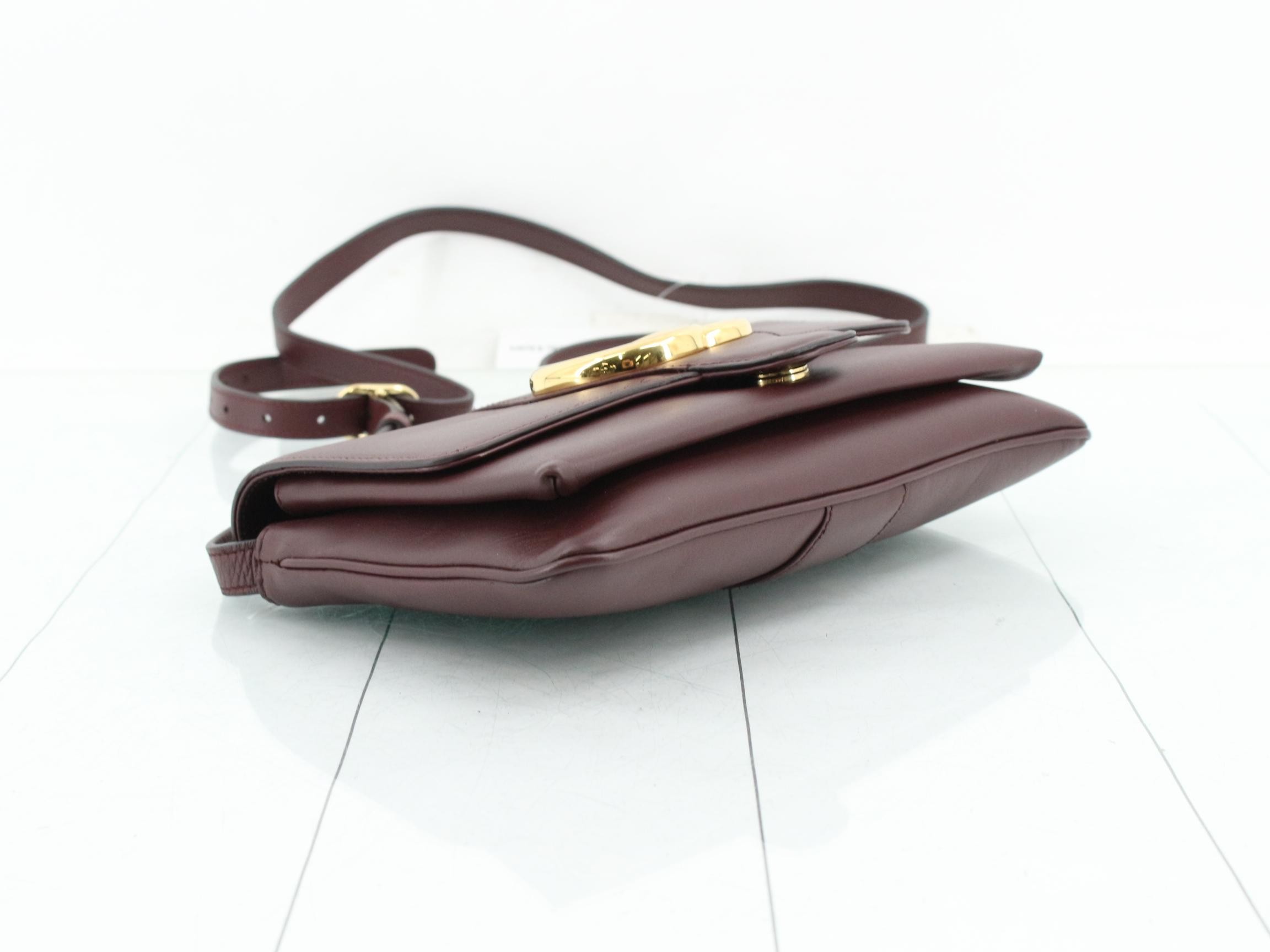 Ally Leather Shoulder Bag, Bordeaux — view 5