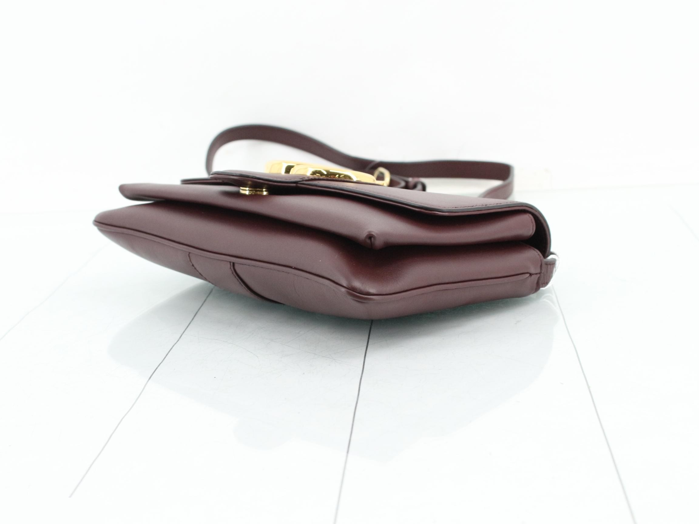 Ally Leather Shoulder Bag, Bordeaux — view 6