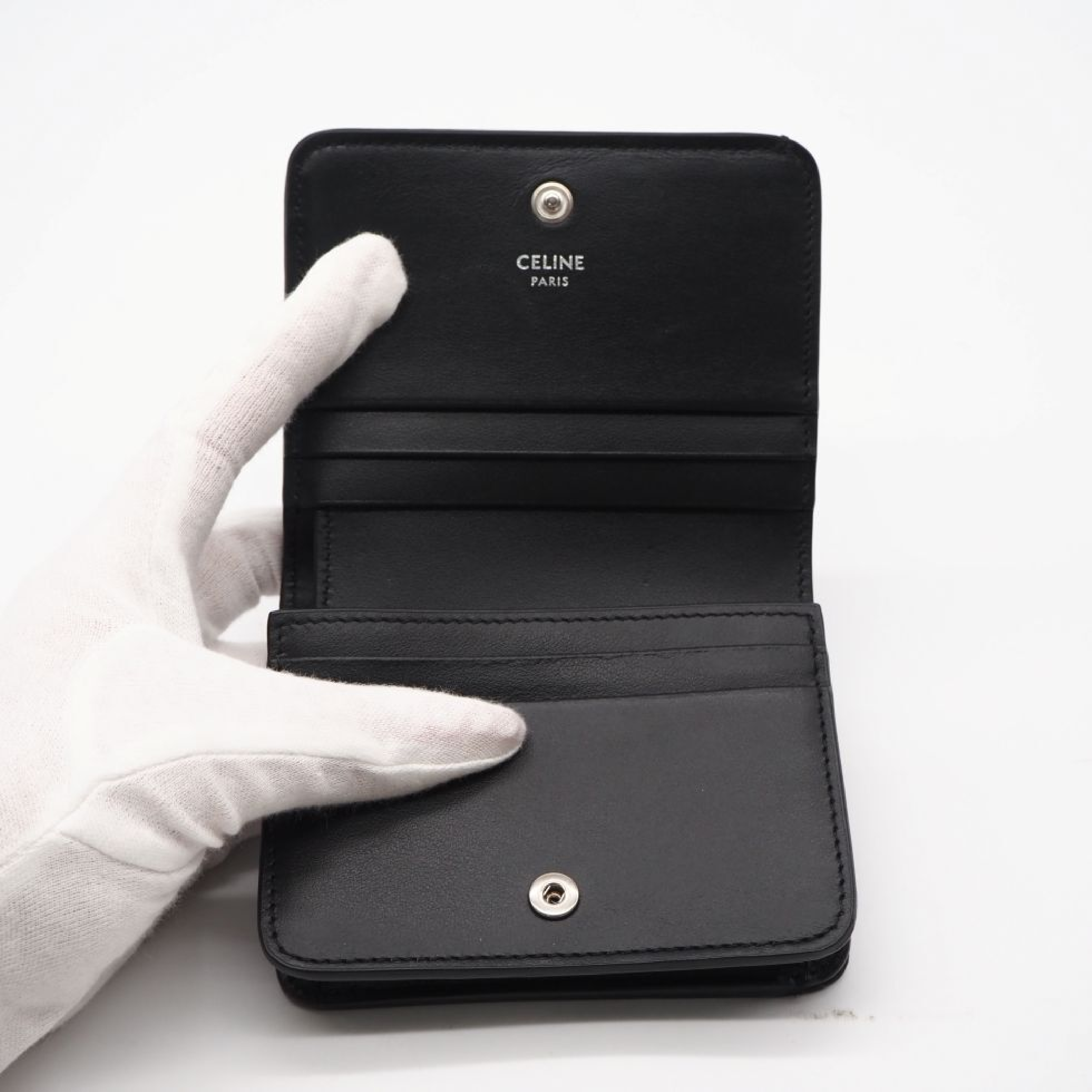 Triomphe Leather Compact Wallet 10K623DPV — view 7