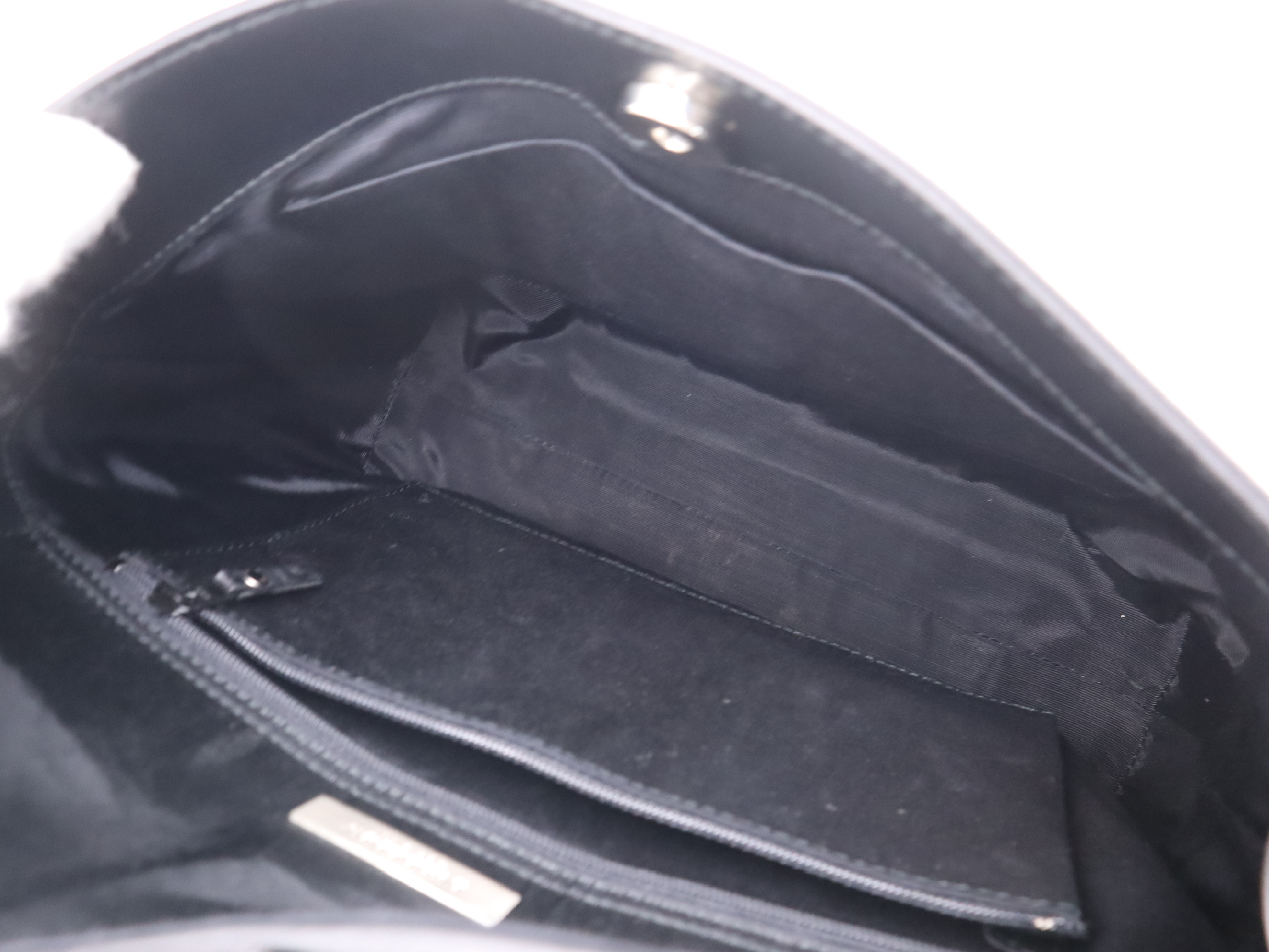 Nylon x Leather Front Pocket Handbag Shadow Horse Black Handbag — view 11