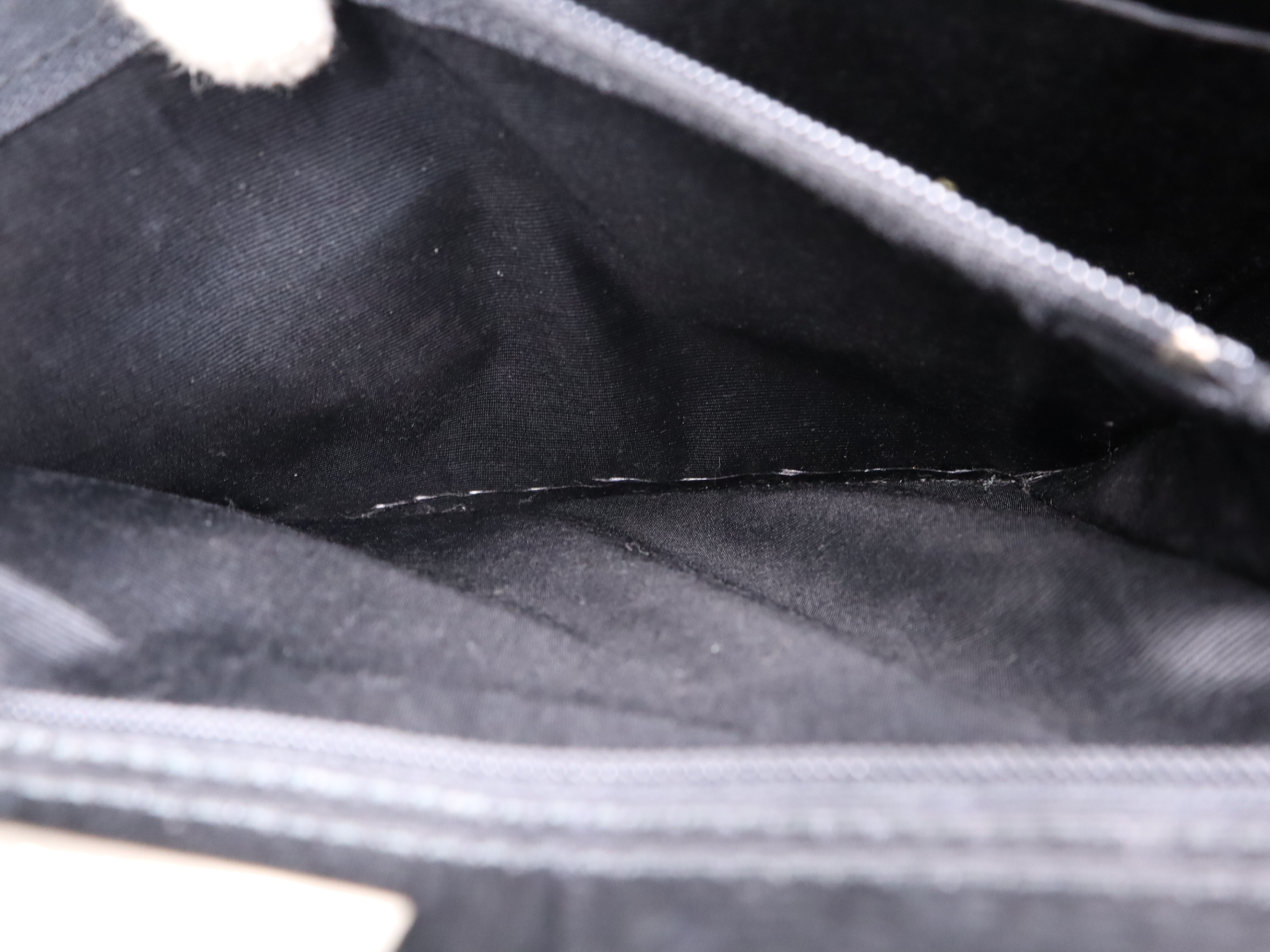 Nylon x Leather Front Pocket Handbag Shadow Horse Black Handbag — view 12