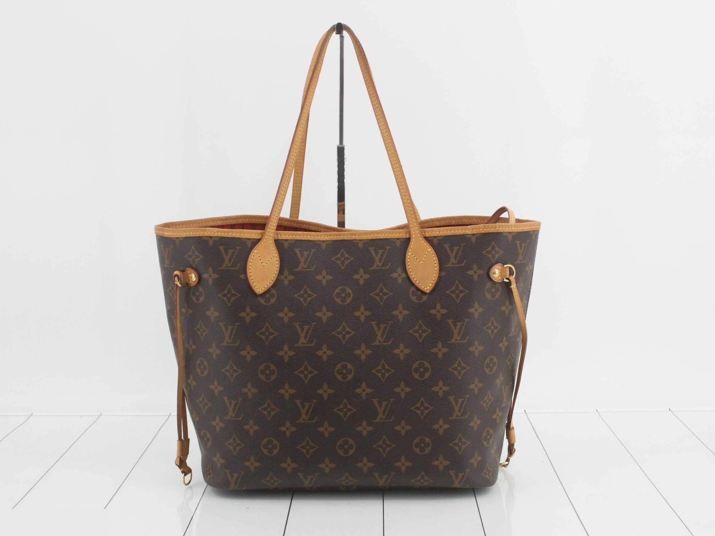 Monogram Neverfull MM Cerise Tote Bag with Pouch — view 2