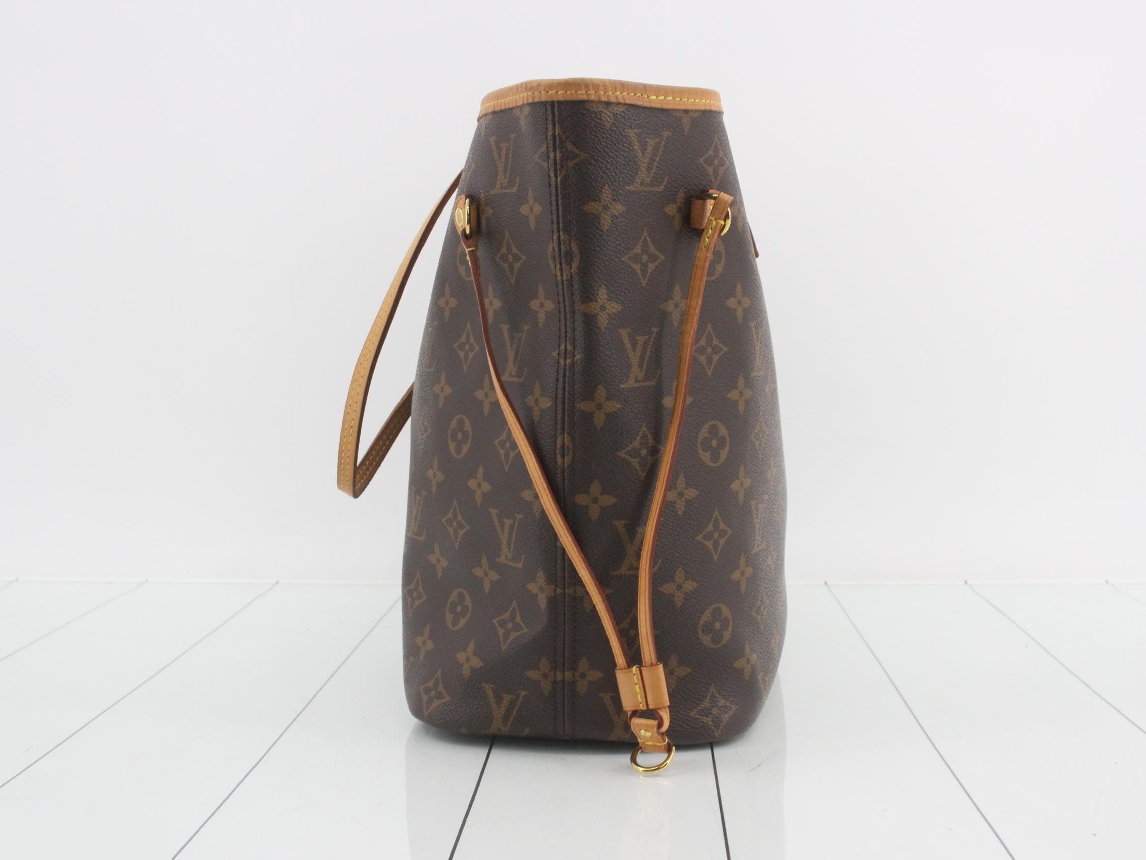 Monogram Neverfull MM Cerise Tote Bag with Pouch — view 3