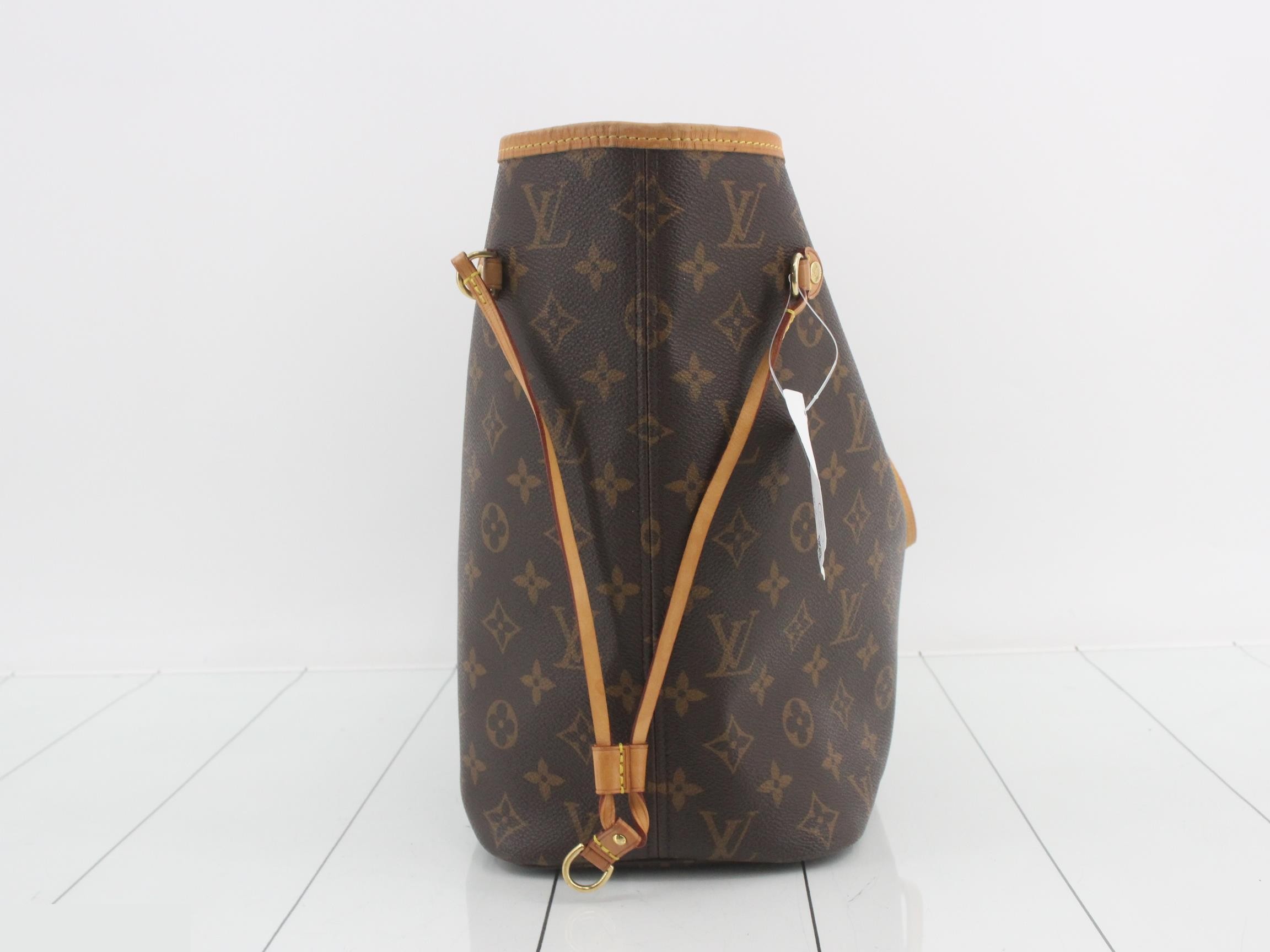 Monogram Neverfull MM Cerise Tote Bag with Pouch — view 4
