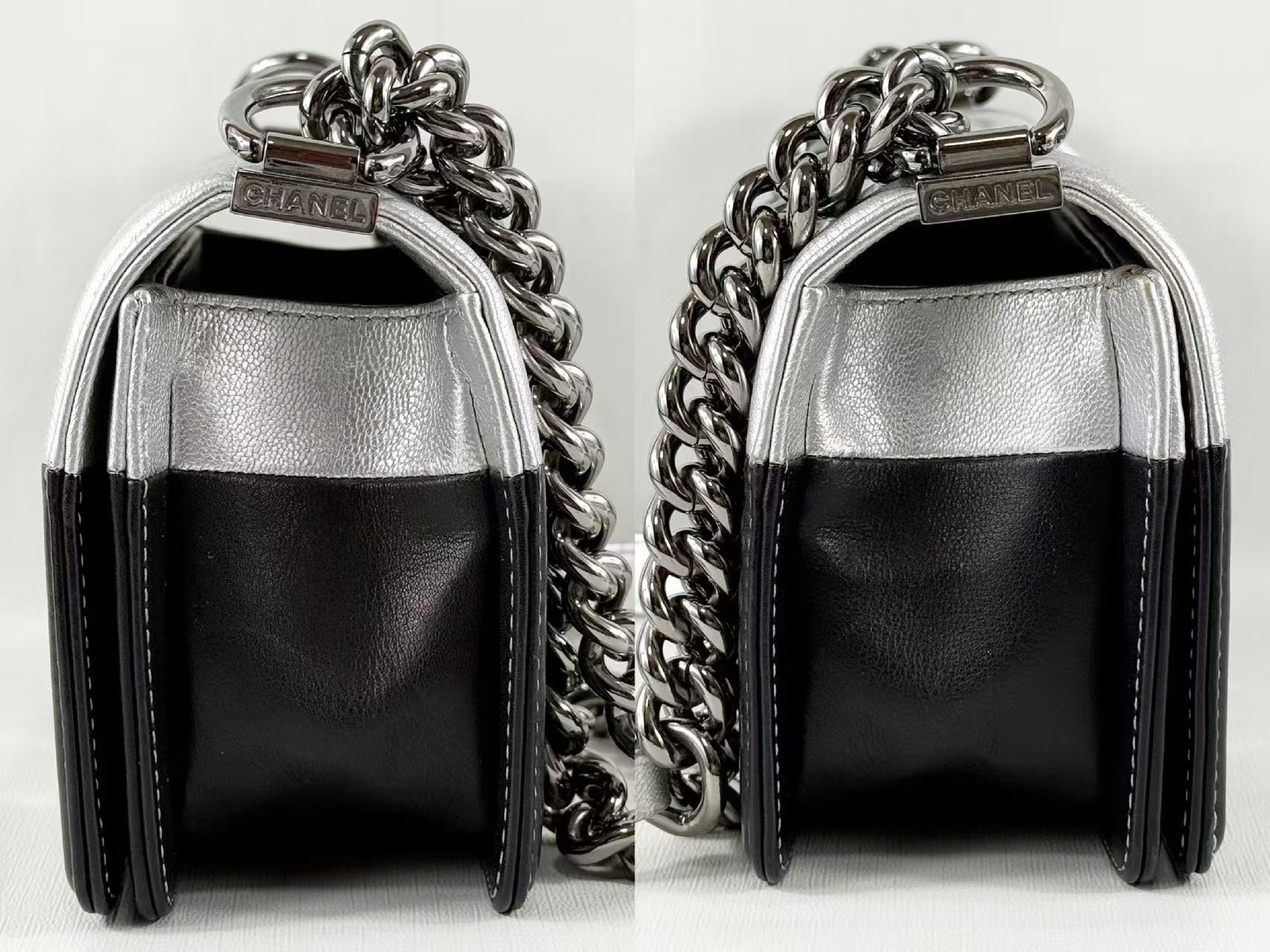 Boy Bicolor Shoulder Bag, W20cm (approx.), serial number in the 21st range, with dust bag and seal, silver hardware, 21757162. — view 11