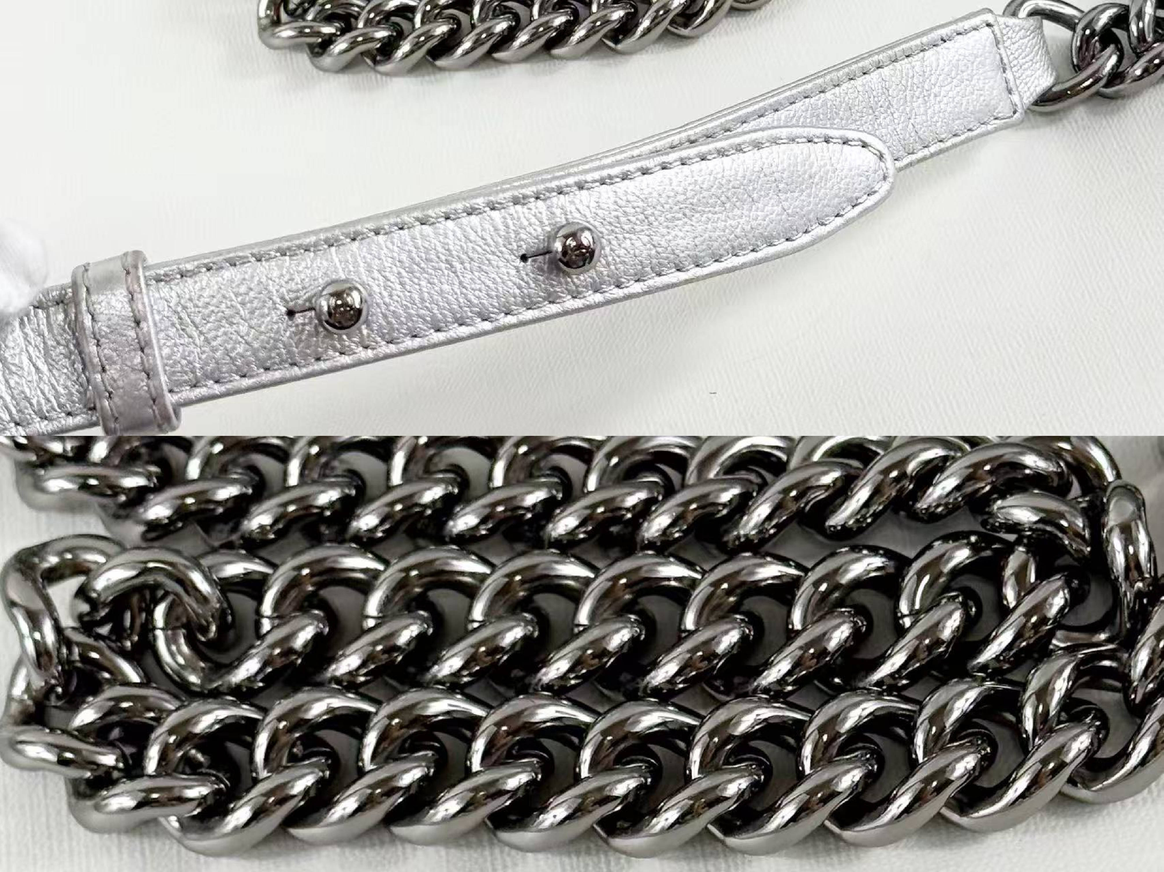 Boy Bicolor Shoulder Bag, W20cm (approx.), serial number in the 21st range, with dust bag and seal, silver hardware, 21757162. — view 7
