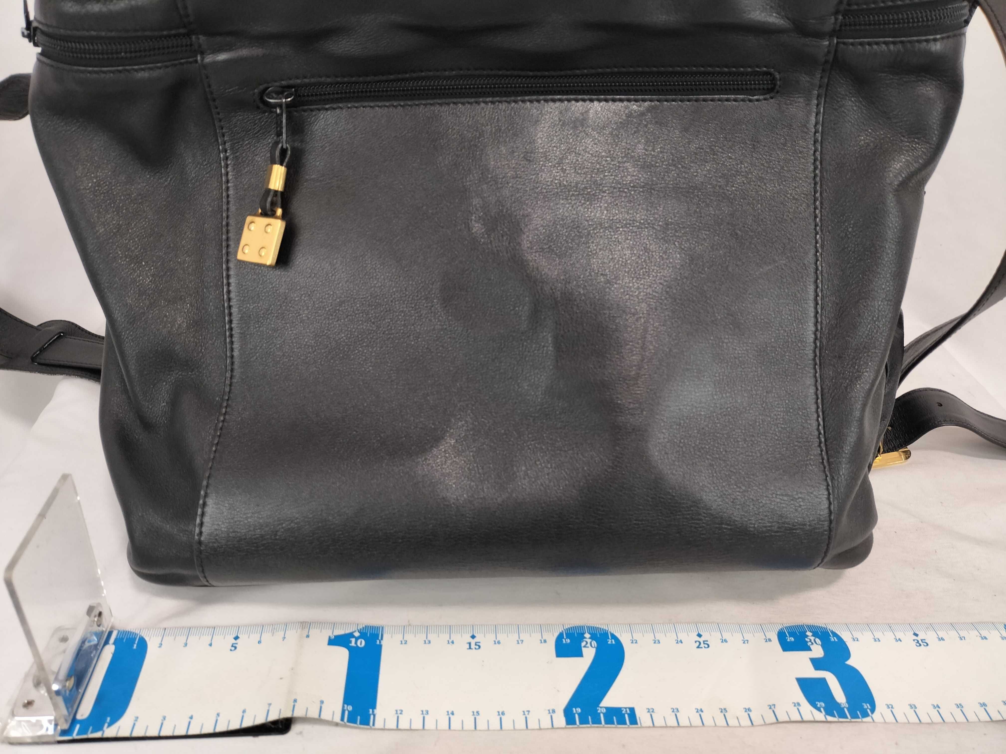 Leather Large Shoulder Bag Black Shoulder Bag — view 2