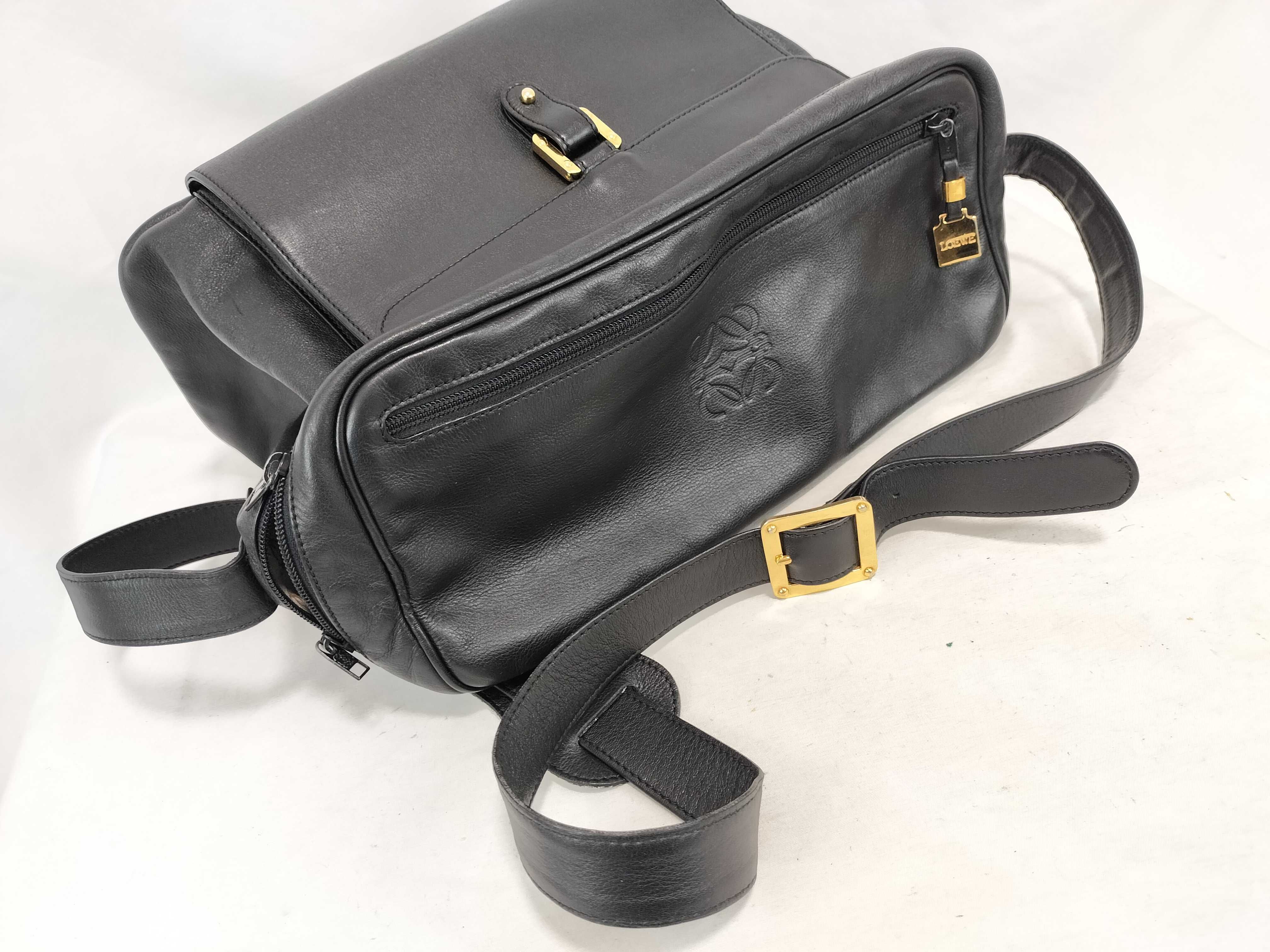 Leather Large Shoulder Bag Black Shoulder Bag — view 3