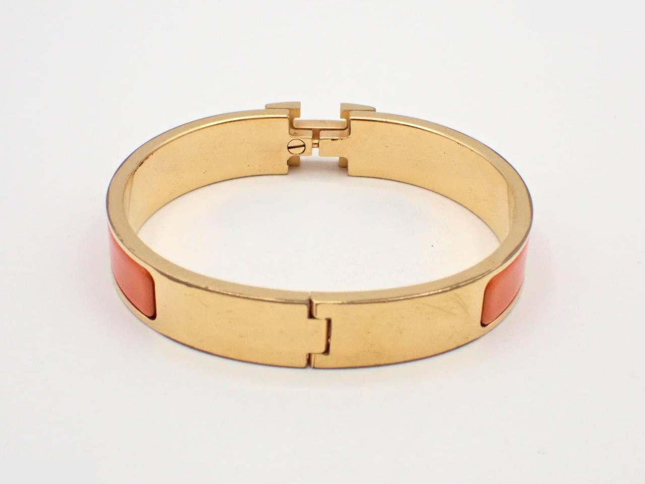 Click H Bangle, Orange/Gold Color, Wrist Circumference Approx. 17cm — view 2