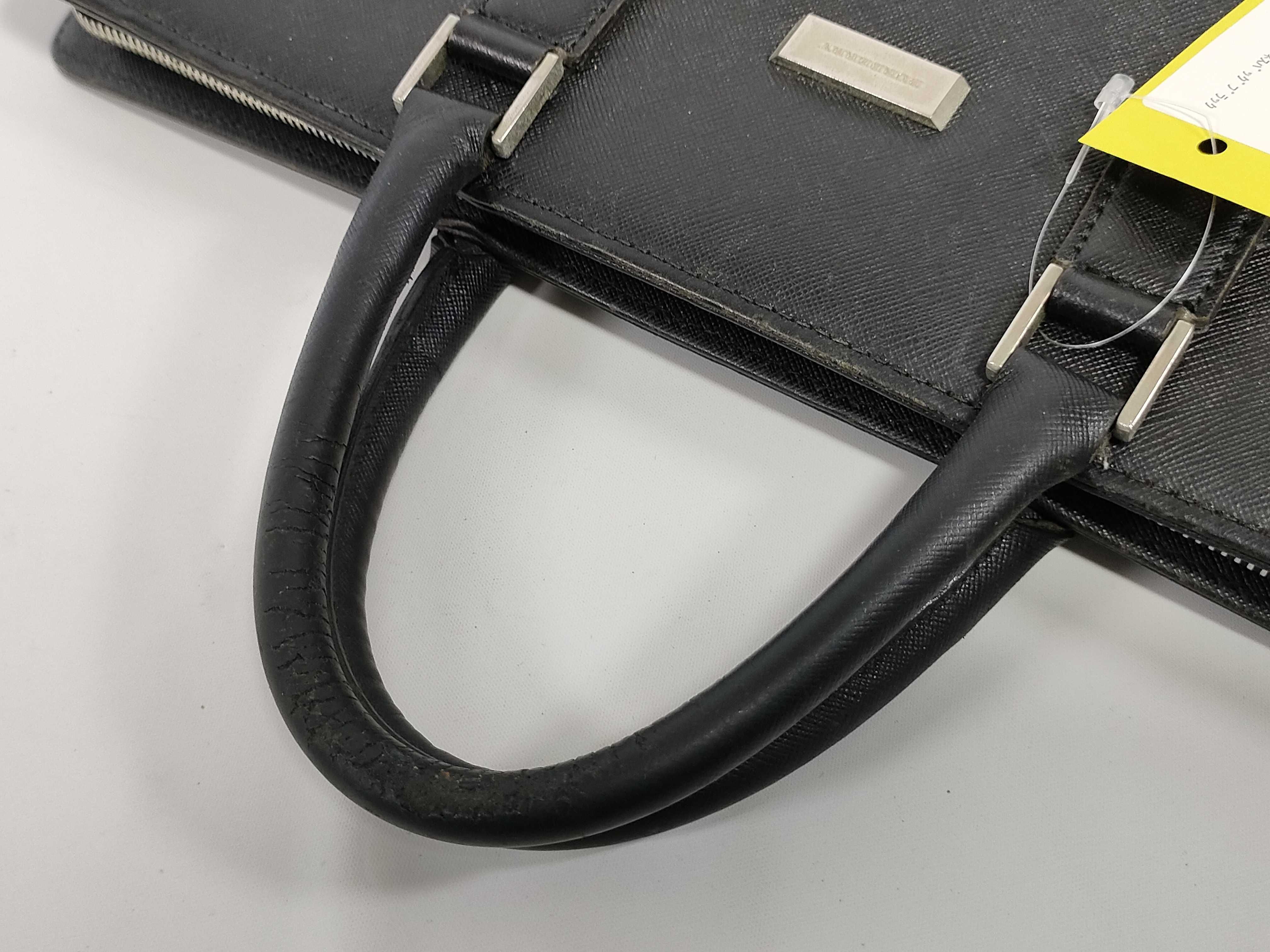 Leather Business Bag, Black — view 3