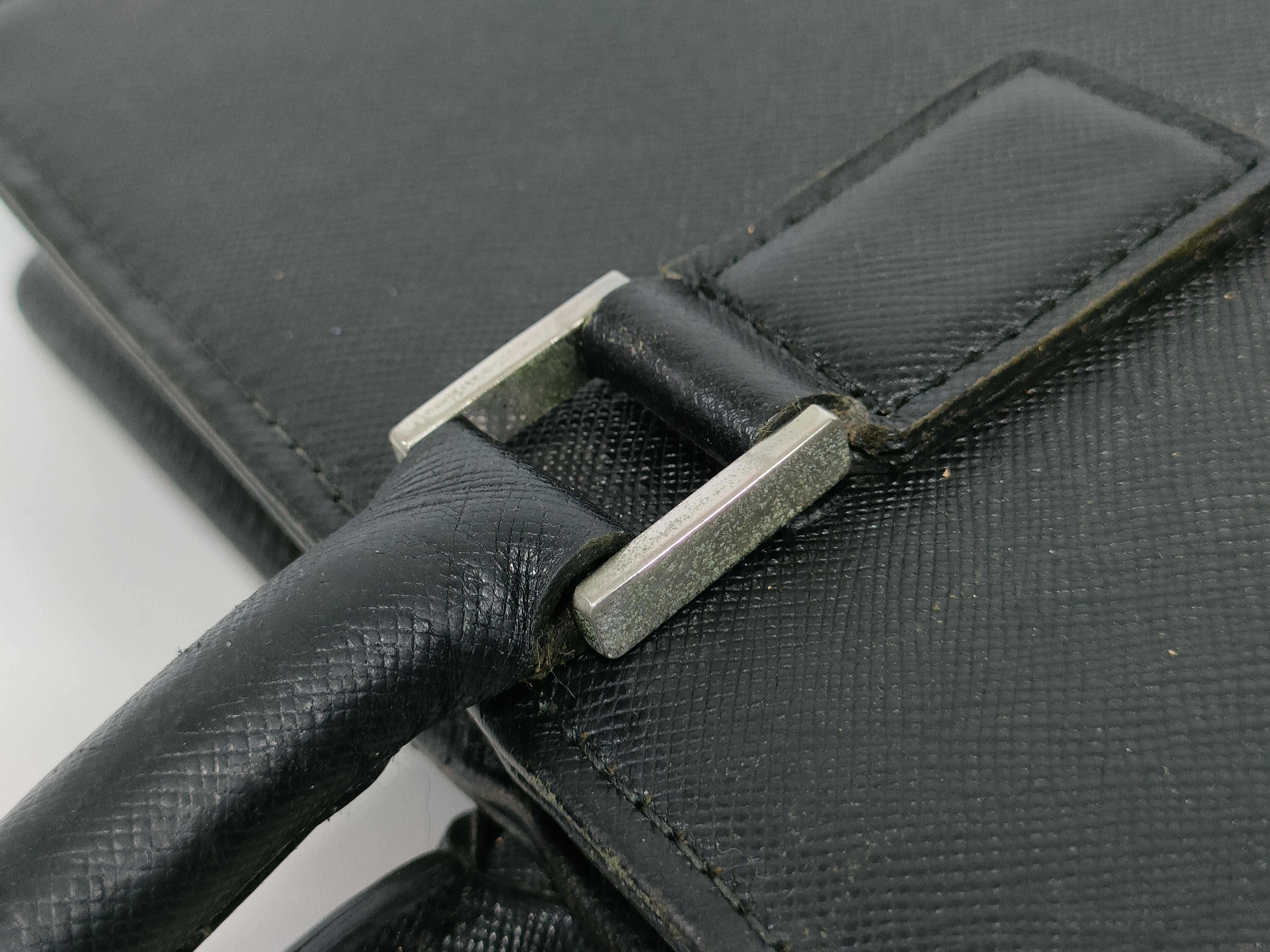 Leather Business Bag, Black — view 5