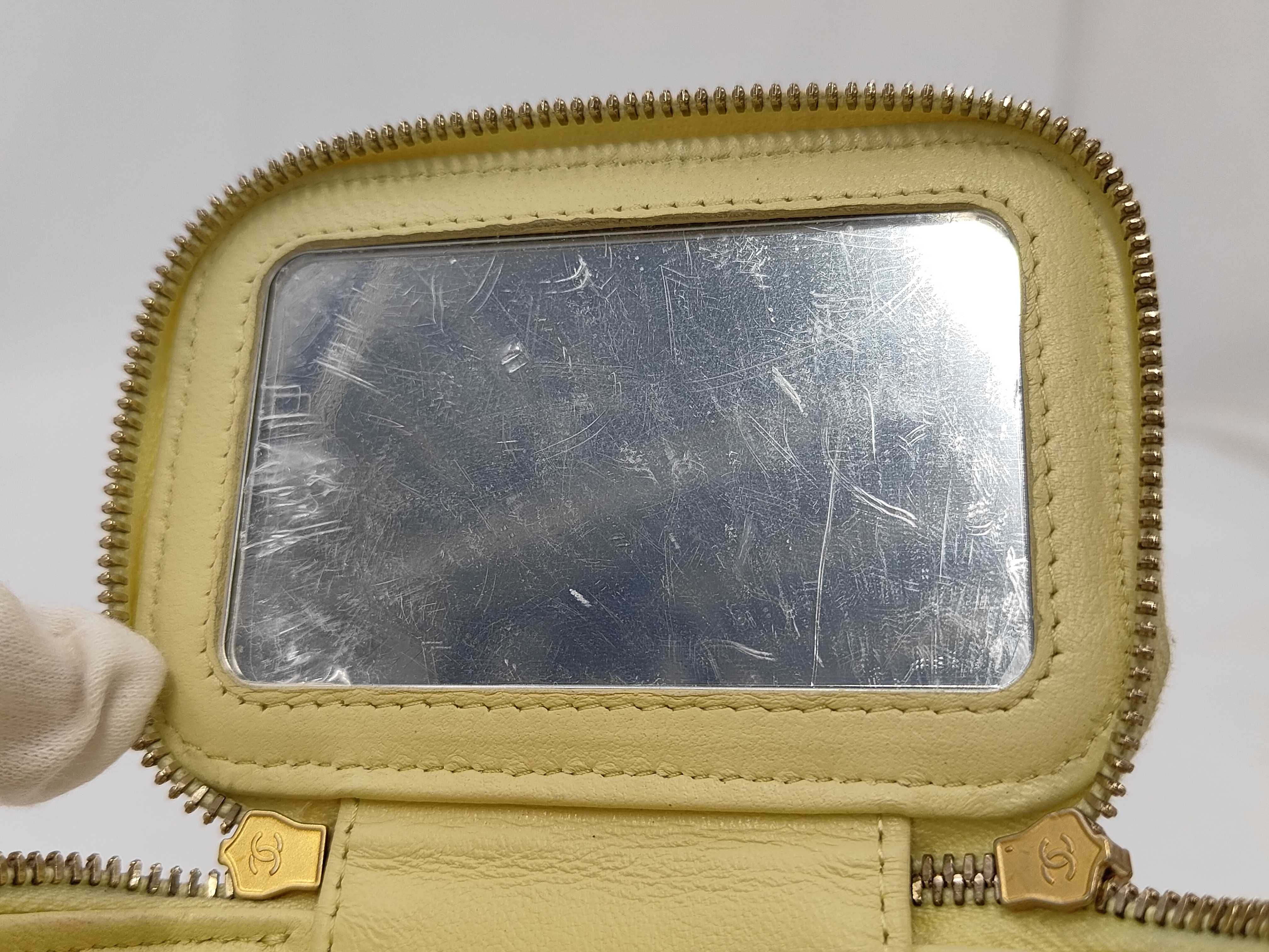 Mini Vanity Lambskin Shoulder Bag (Yellow Gold) — view 9