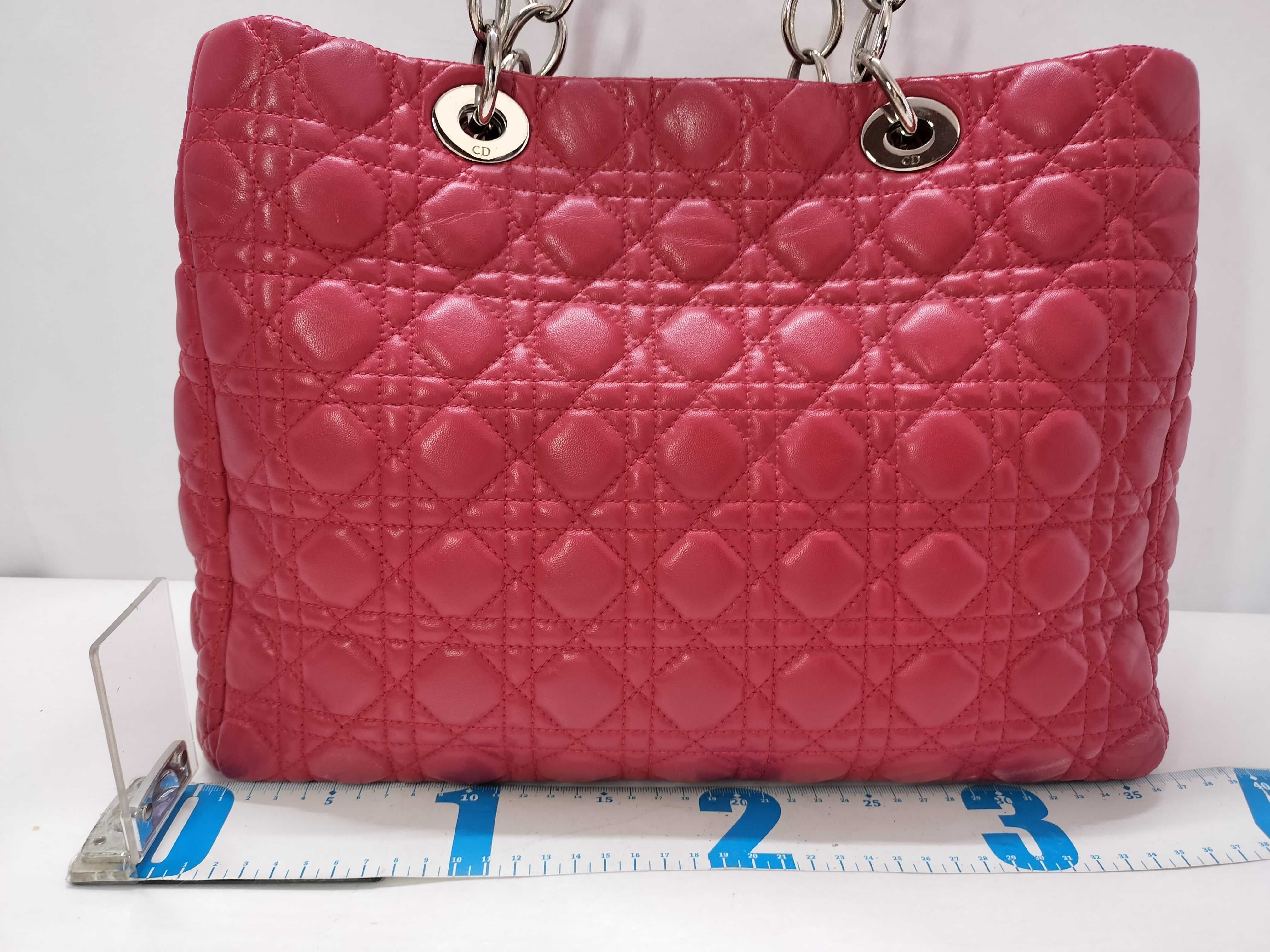 Lady Dior TH-Christian 01-RU-0111 Cannage Lady Soft Leather Red Tote Bag - Gray Handbag — view 2