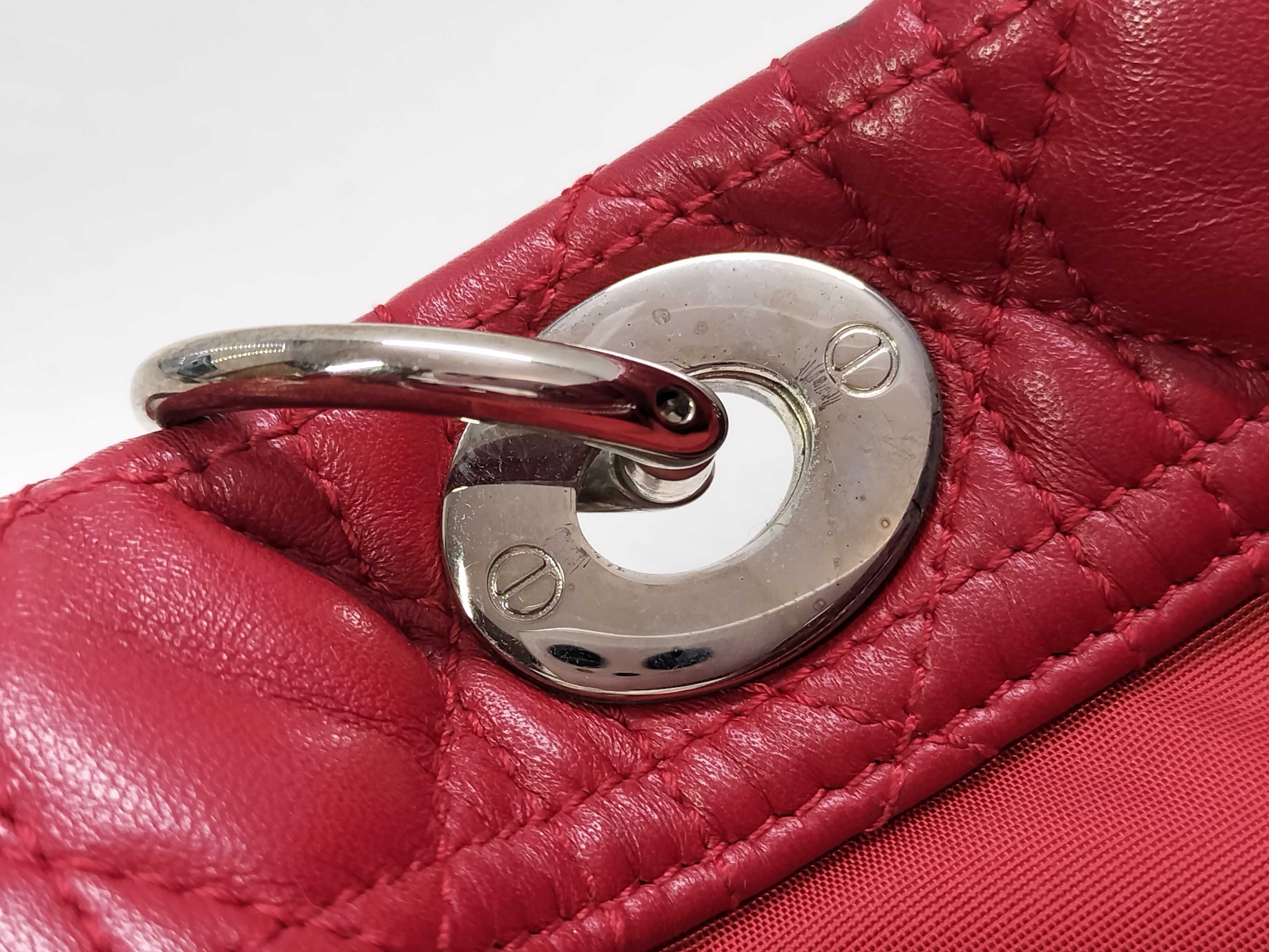 Lady Dior TH-Christian 01-RU-0111 Cannage Lady Soft Leather Red Tote Bag - Gray Handbag — view 13