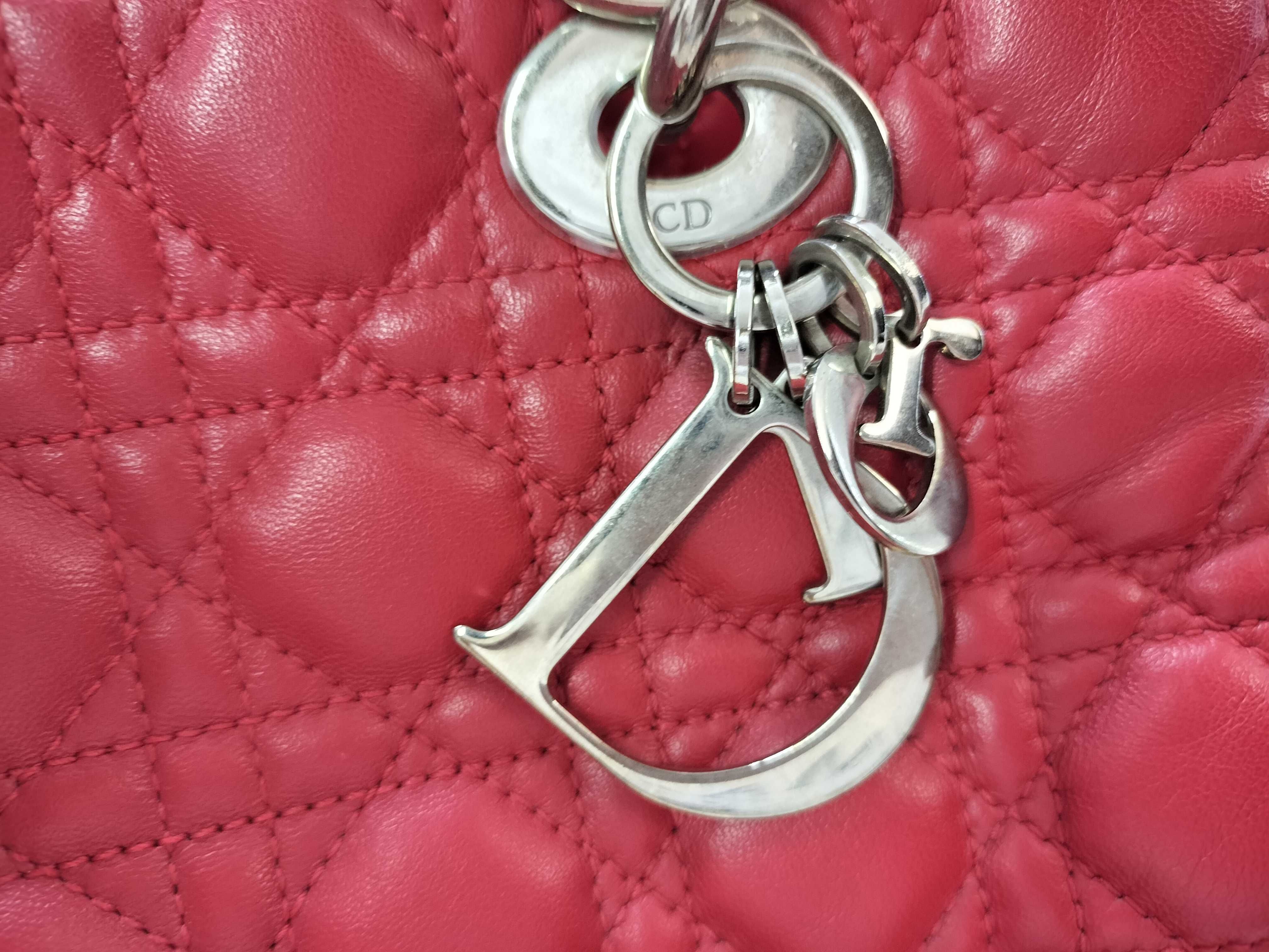 Lady Dior TH-Christian 01-RU-0111 Cannage Lady Soft Leather Red Tote Bag - Gray Handbag — view 15