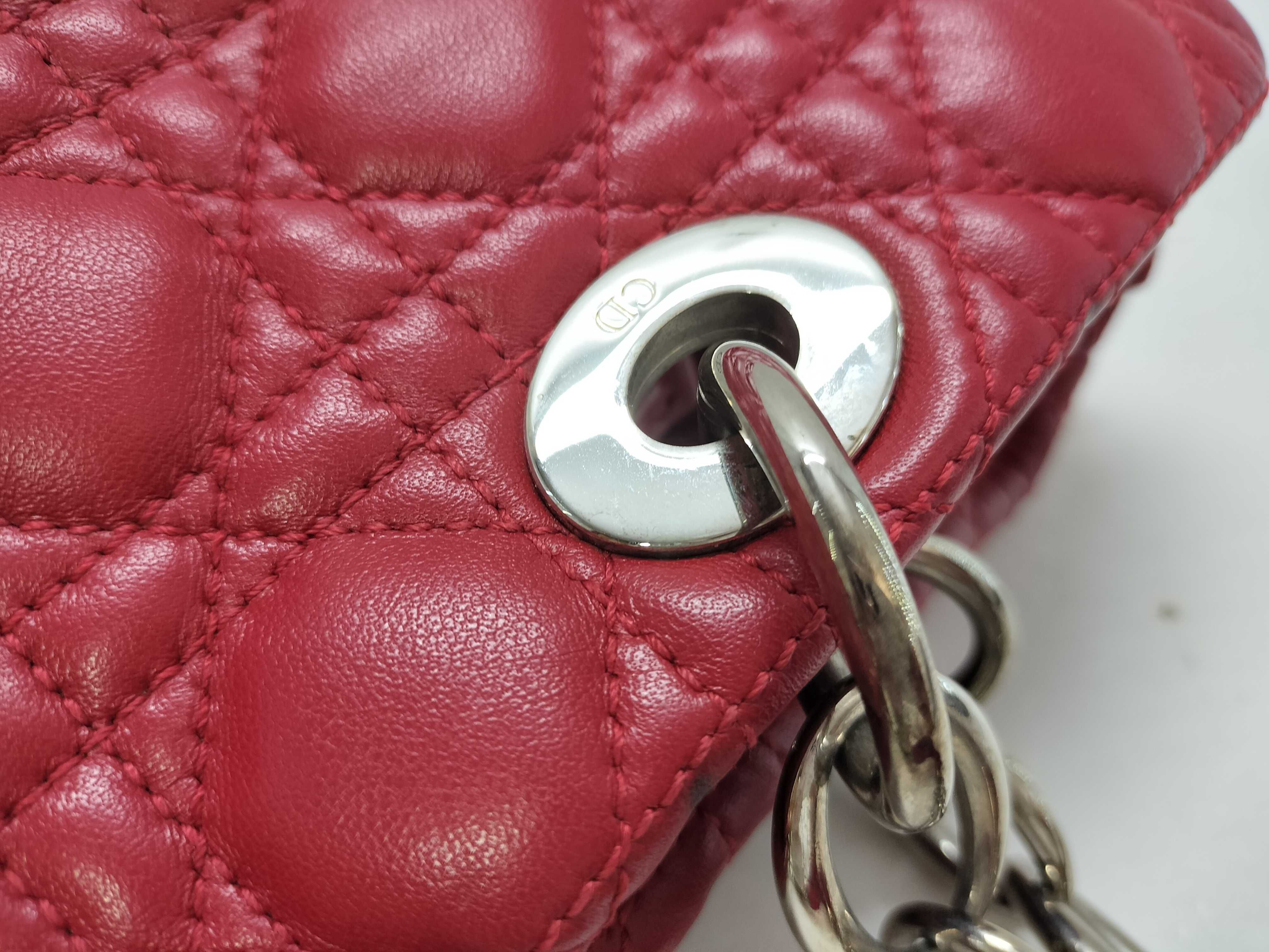 Lady Dior TH-Christian 01-RU-0111 Cannage Lady Soft Leather Red Tote Bag - Gray Handbag — view 5