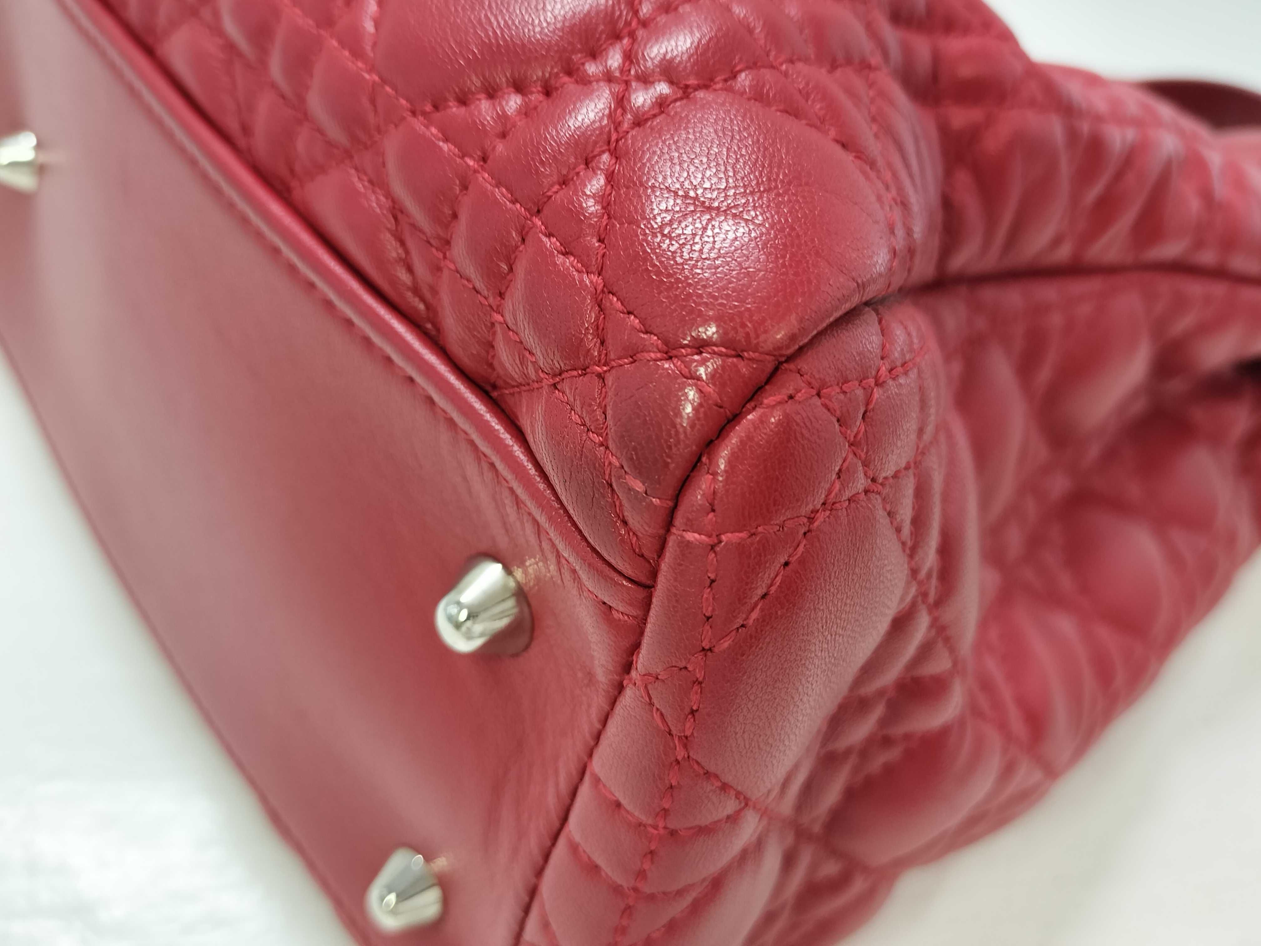 Lady Dior TH-Christian 01-RU-0111 Cannage Lady Soft Leather Red Tote Bag - Gray Handbag — view 6
