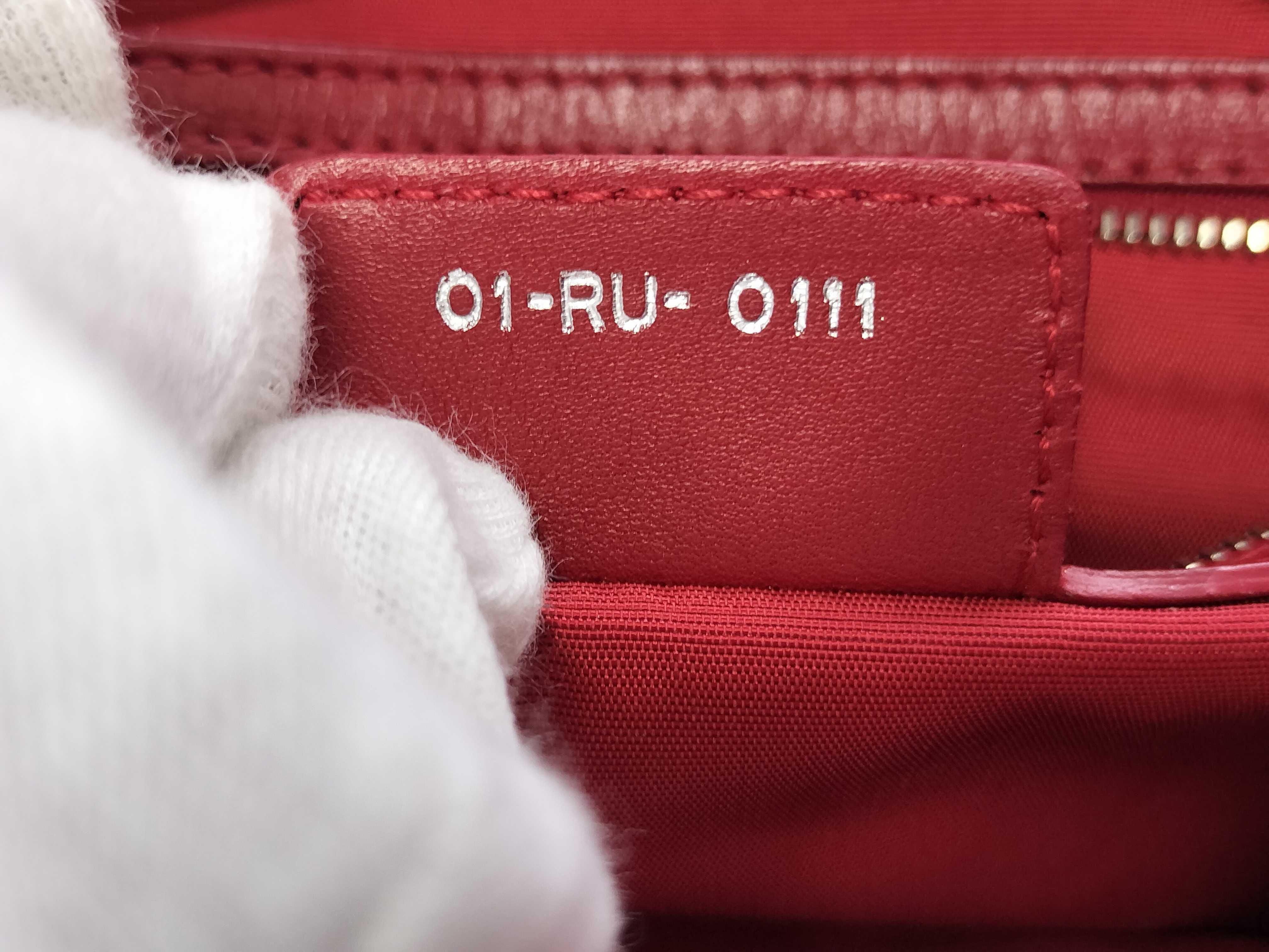 Lady Dior TH-Christian 01-RU-0111 Cannage Lady Soft Leather Red Tote Bag - Gray Handbag — view 9