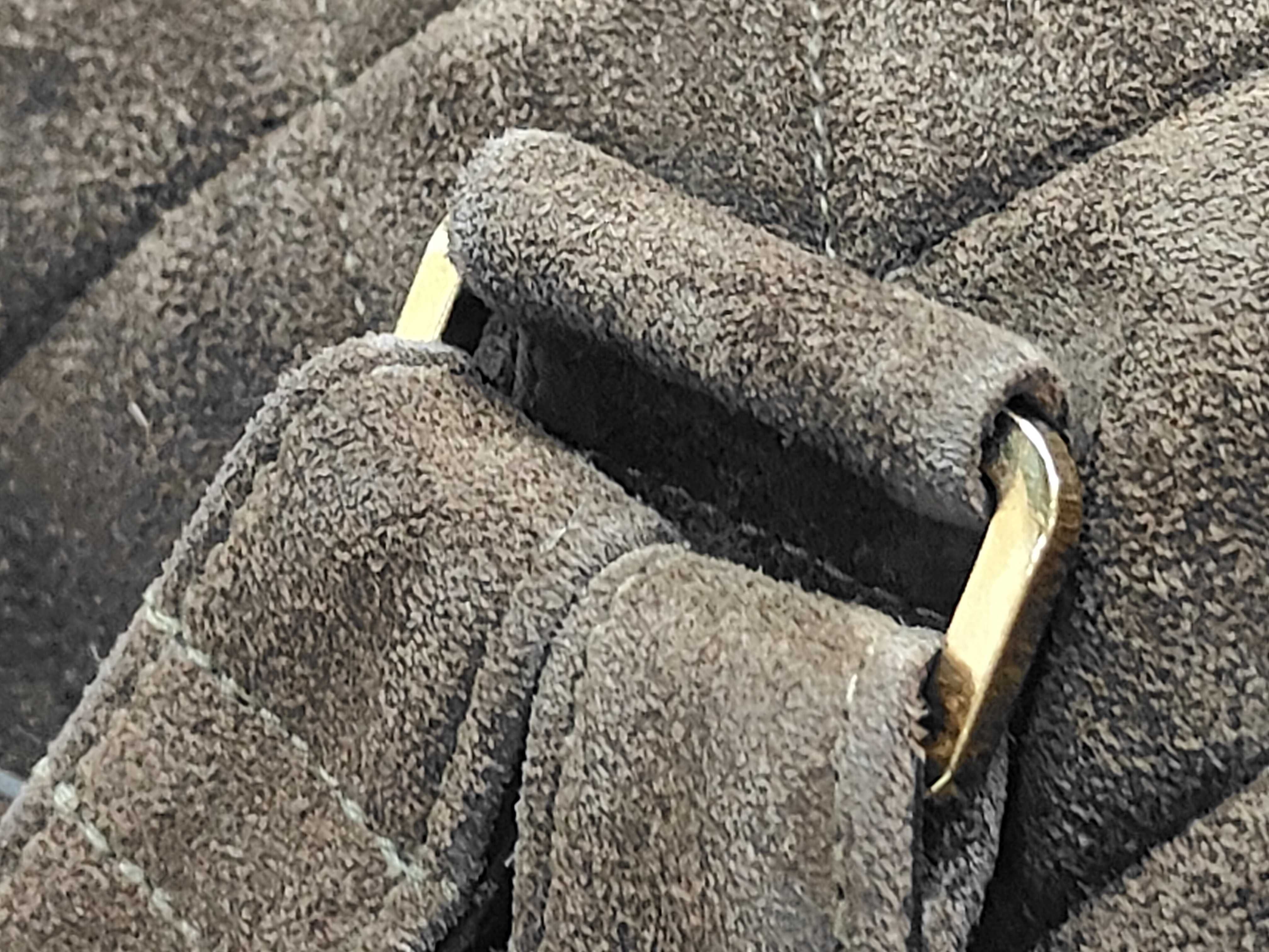 Matelassé Suede Backpack with Gold Hardware and Chain (No. 4) - Brown — view 5