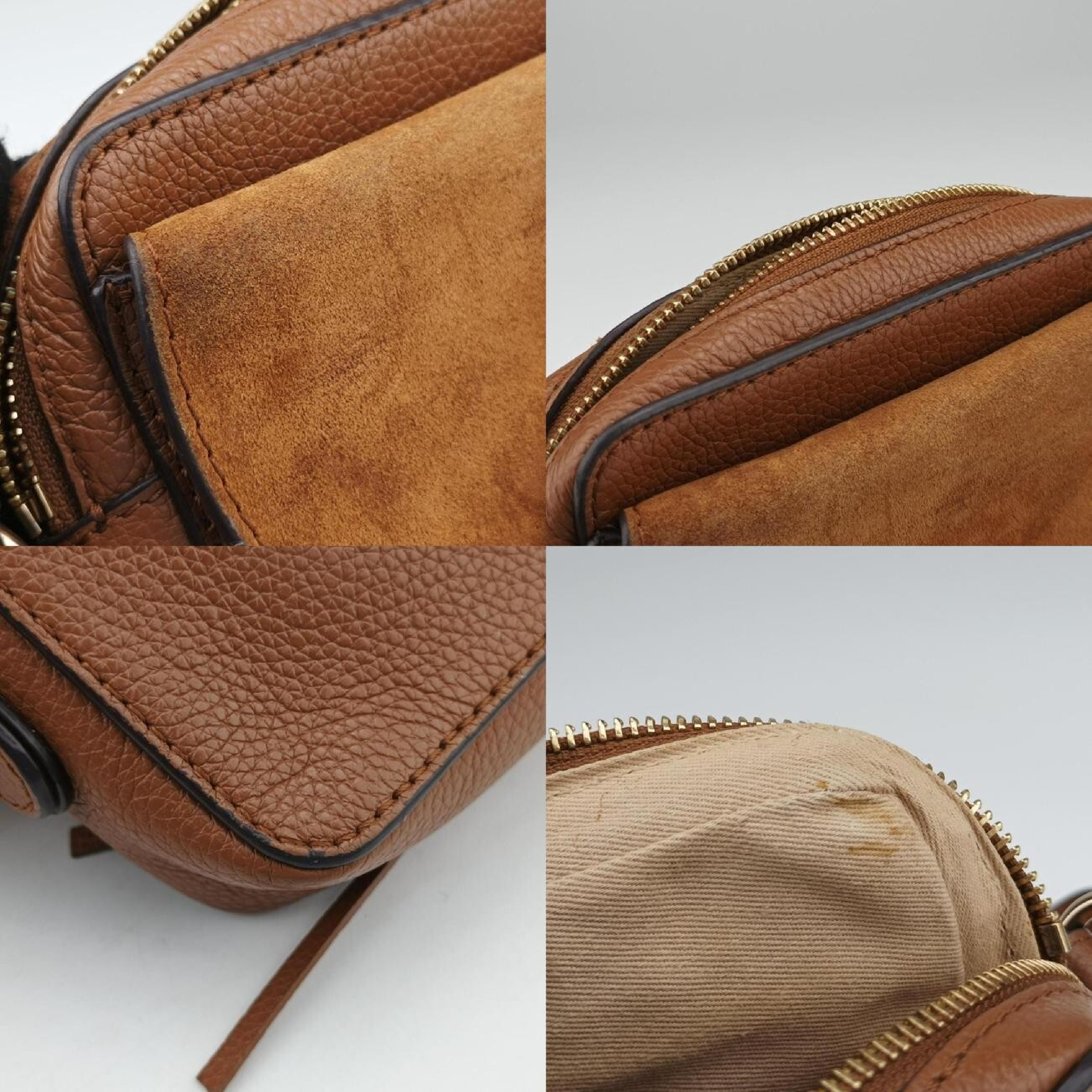 SEE BY CHLOE Ribbed Horsehead Flap Brown Suede x Leather Joan -86585 Shoulder Bag — view 9