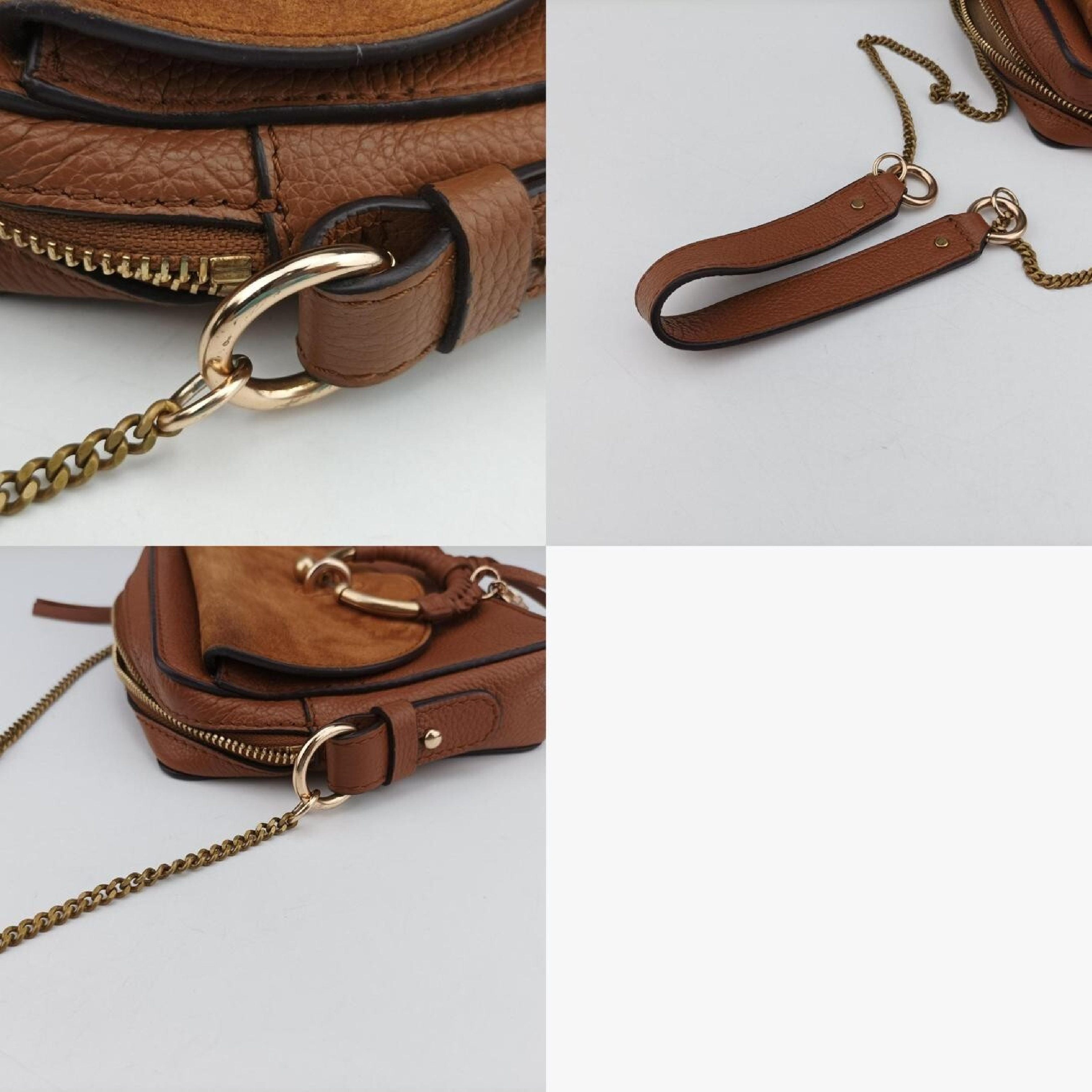 SEE BY CHLOE Ribbed Horsehead Flap Brown Suede x Leather Joan -86585 Shoulder Bag — view 10