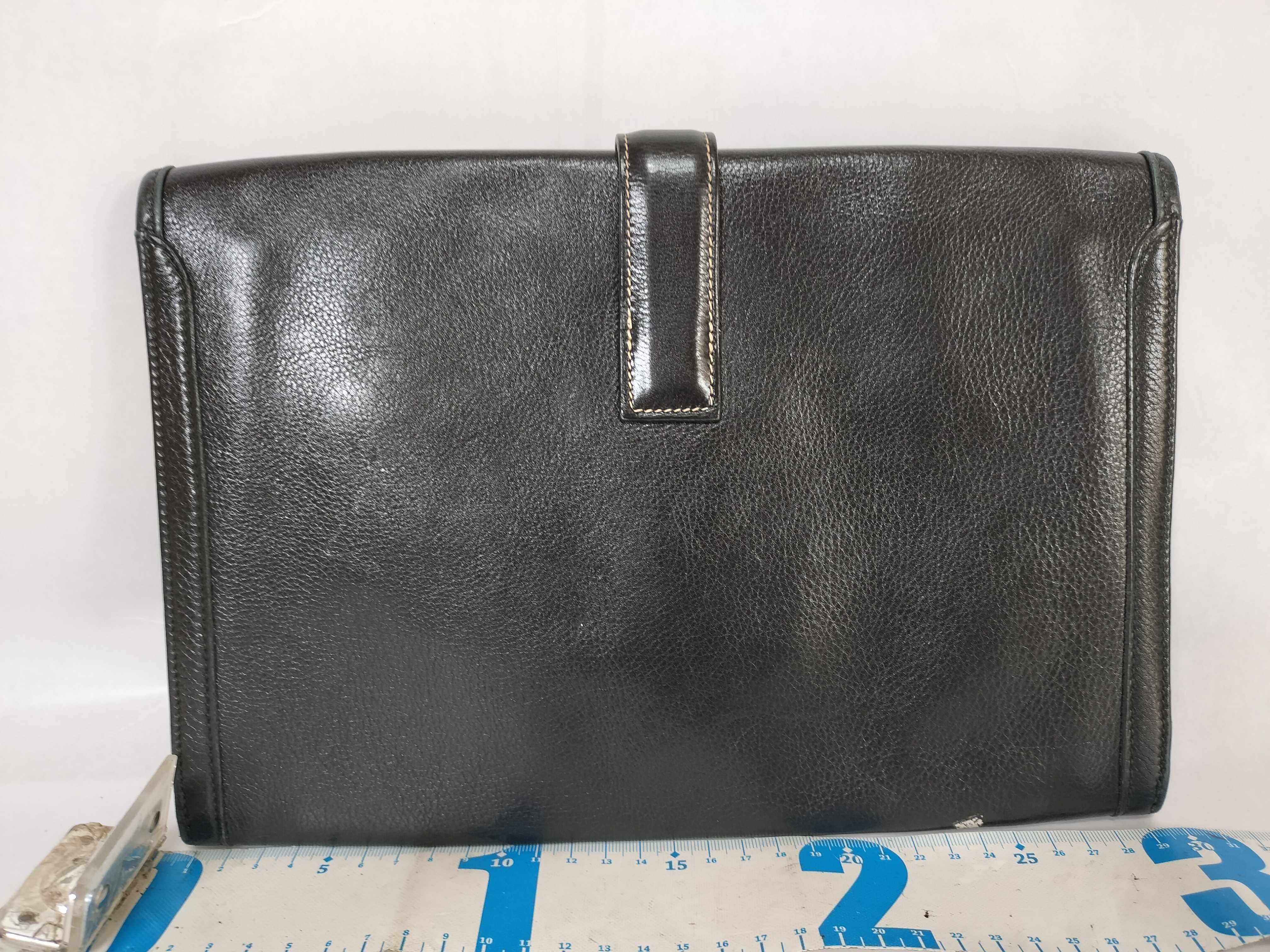 Digier Clutch Bag Second Bag Black H Logo Design Leather Clutch Bag — view 2