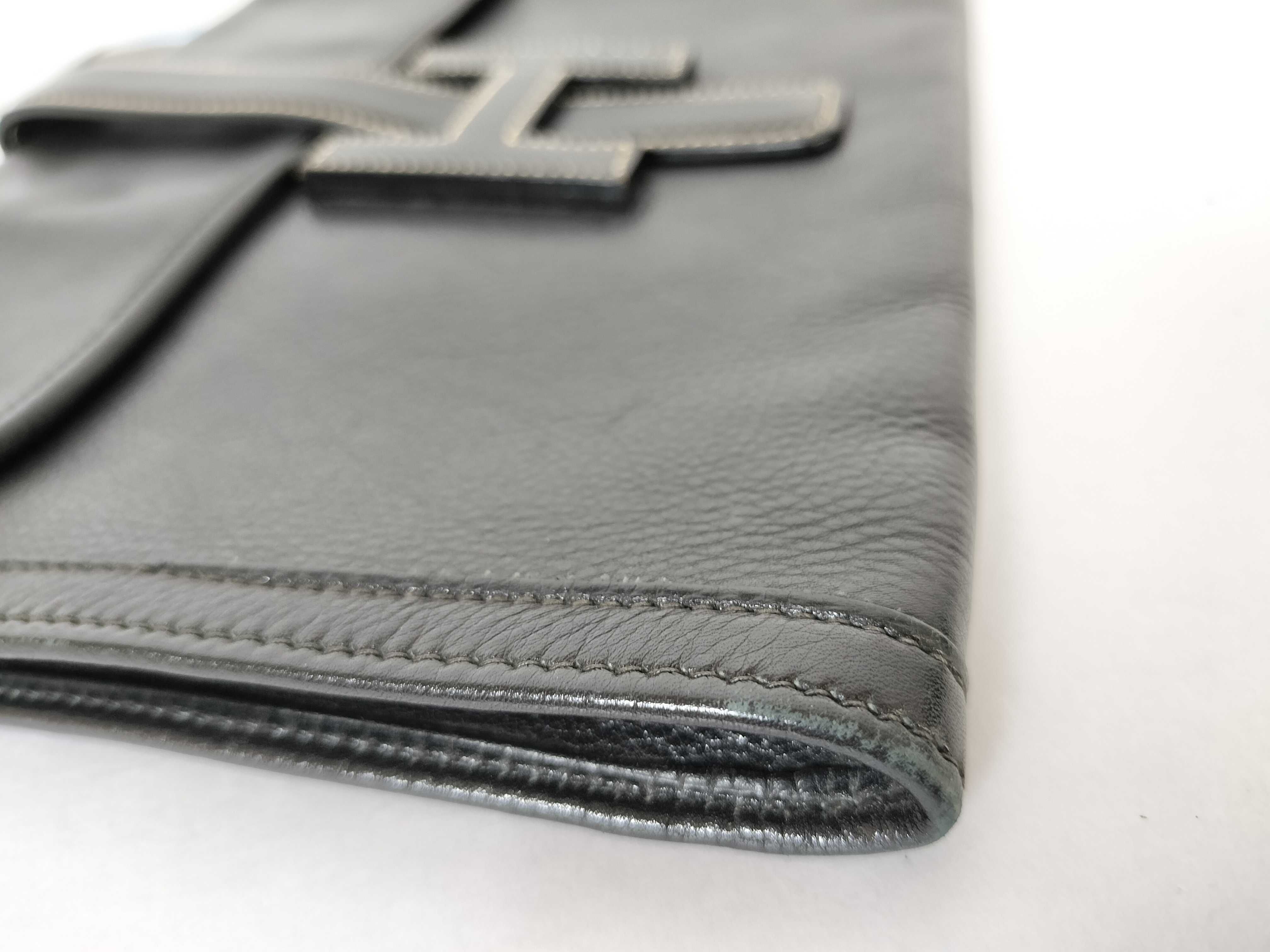 Digier Clutch Bag Second Bag Black H Logo Design Leather Clutch Bag — view 3