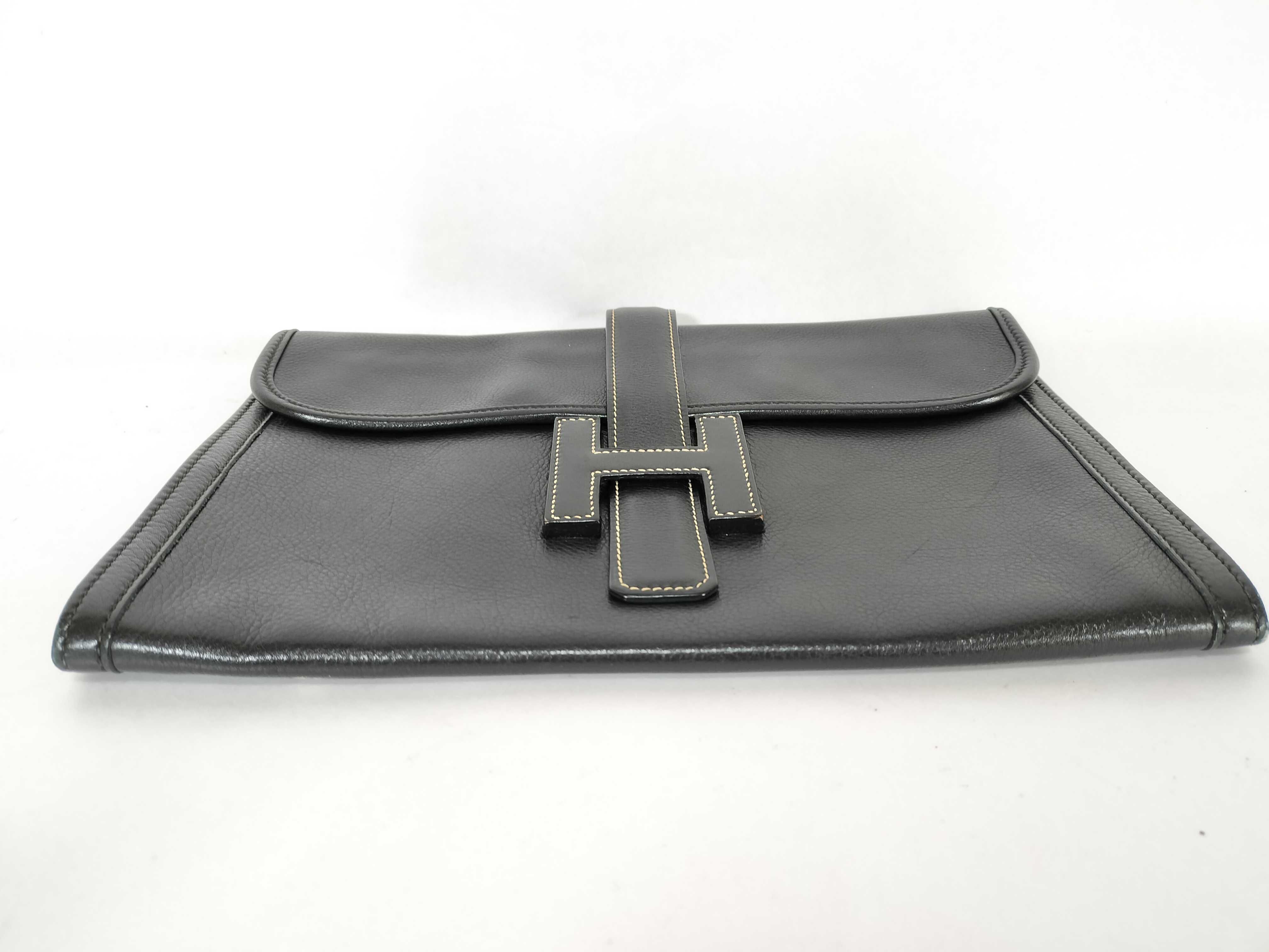 Digier Clutch Bag Second Bag Black H Logo Design Leather Clutch Bag — view 4