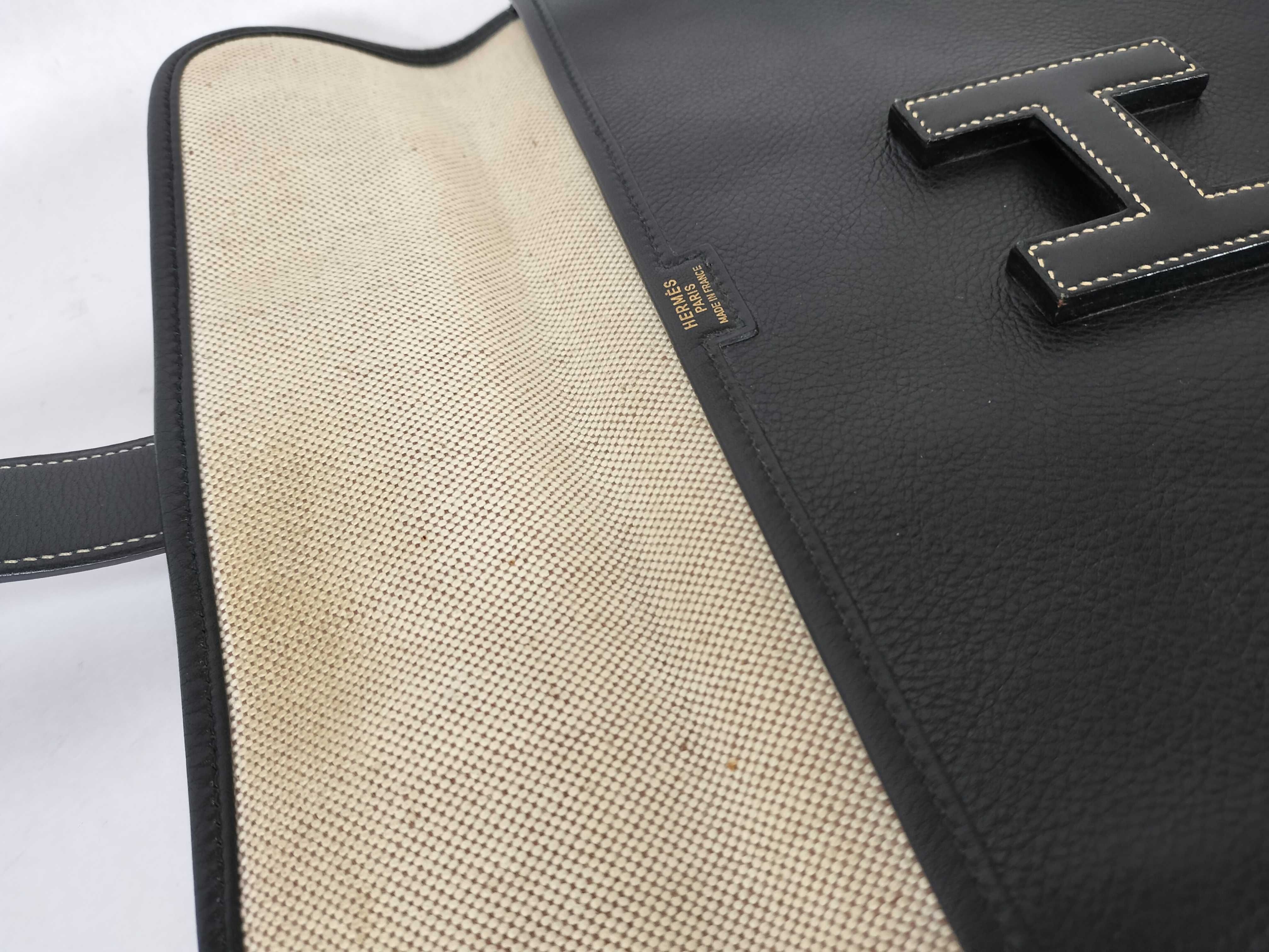 Digier Clutch Bag Second Bag Black H Logo Design Leather Clutch Bag — view 5