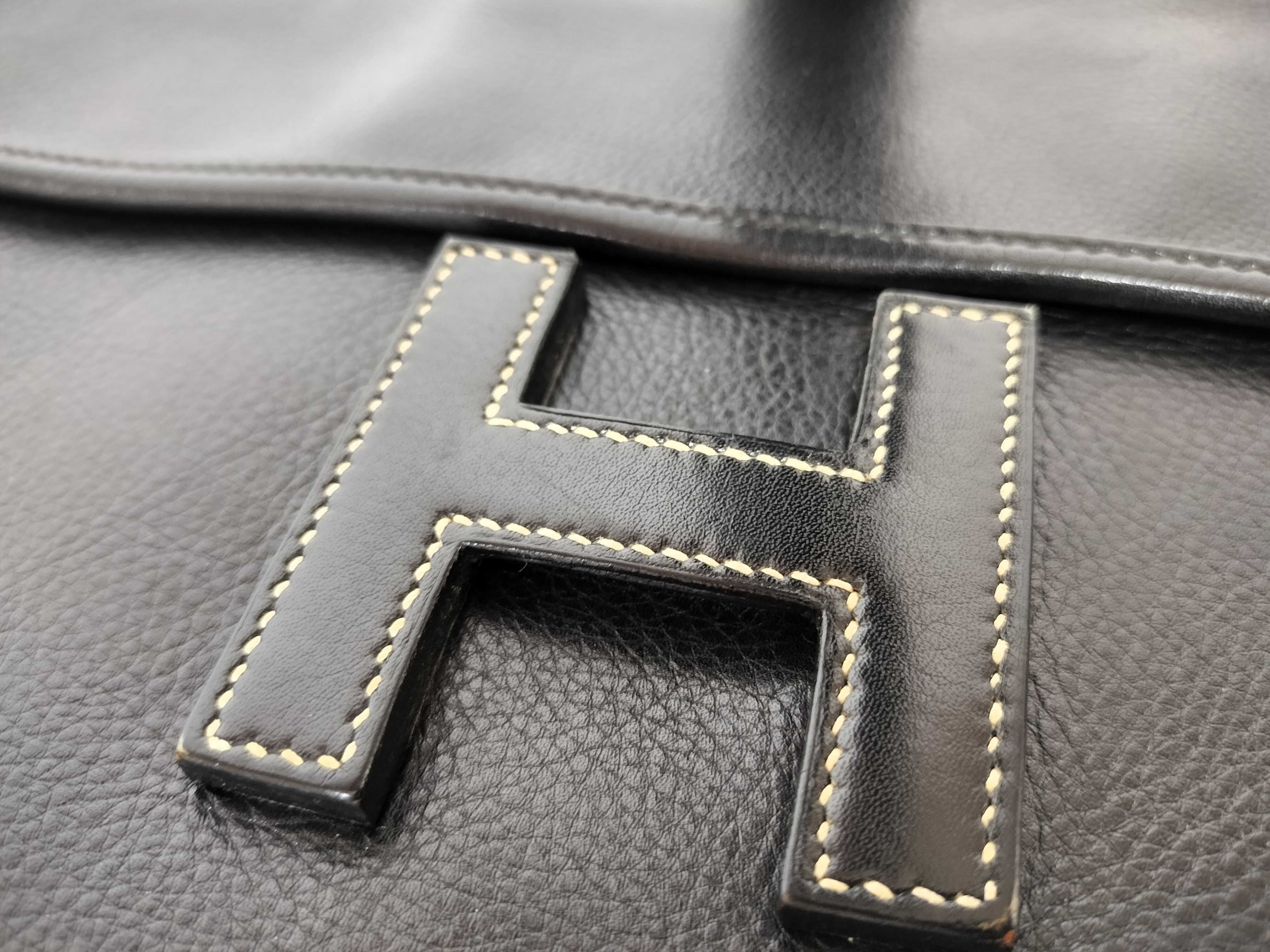Digier Clutch Bag Second Bag Black H Logo Design Leather Clutch Bag — view 9