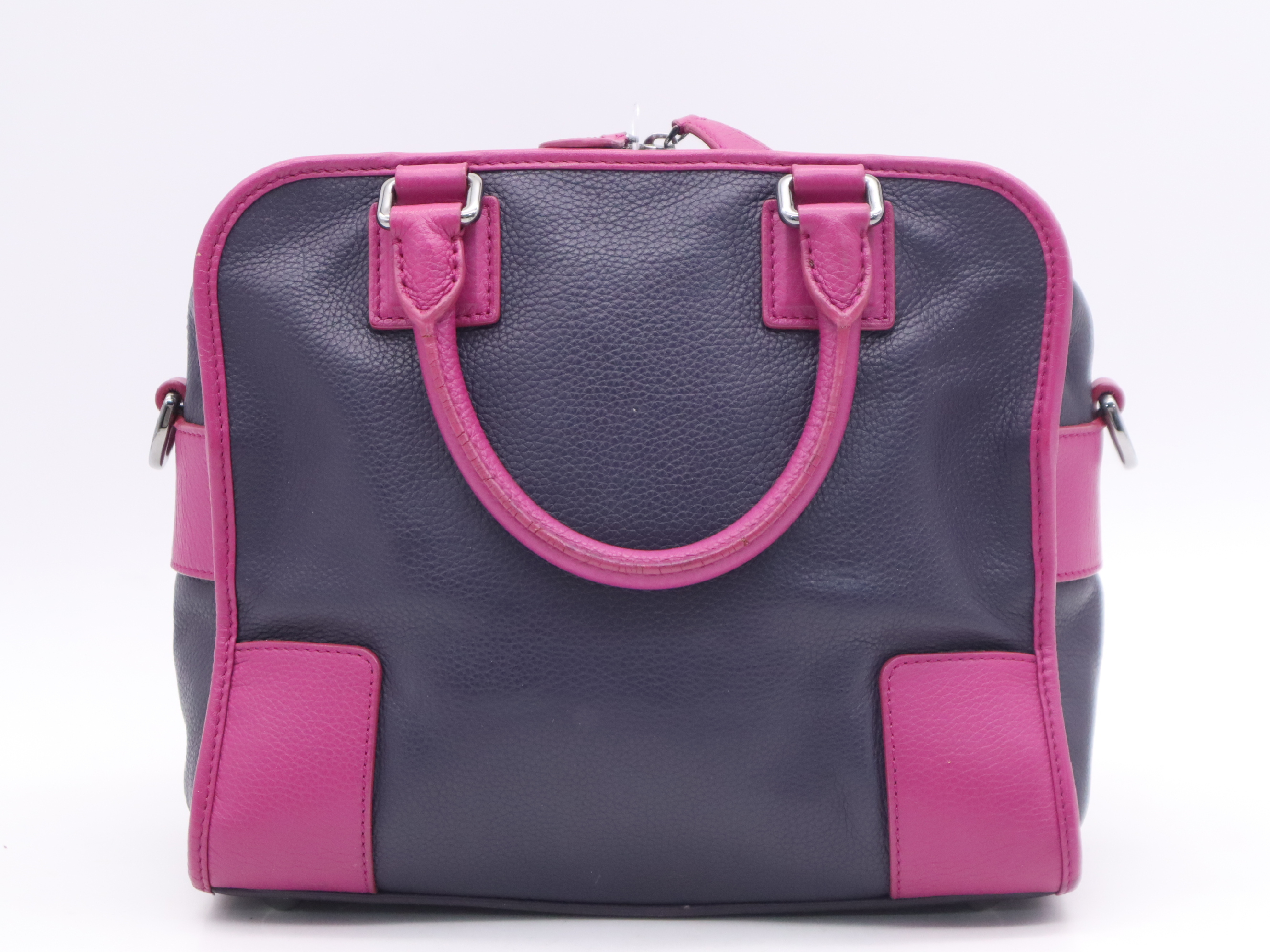 Leather Cruz 2-Way Handbag, Purple/Black Handbag — view 2