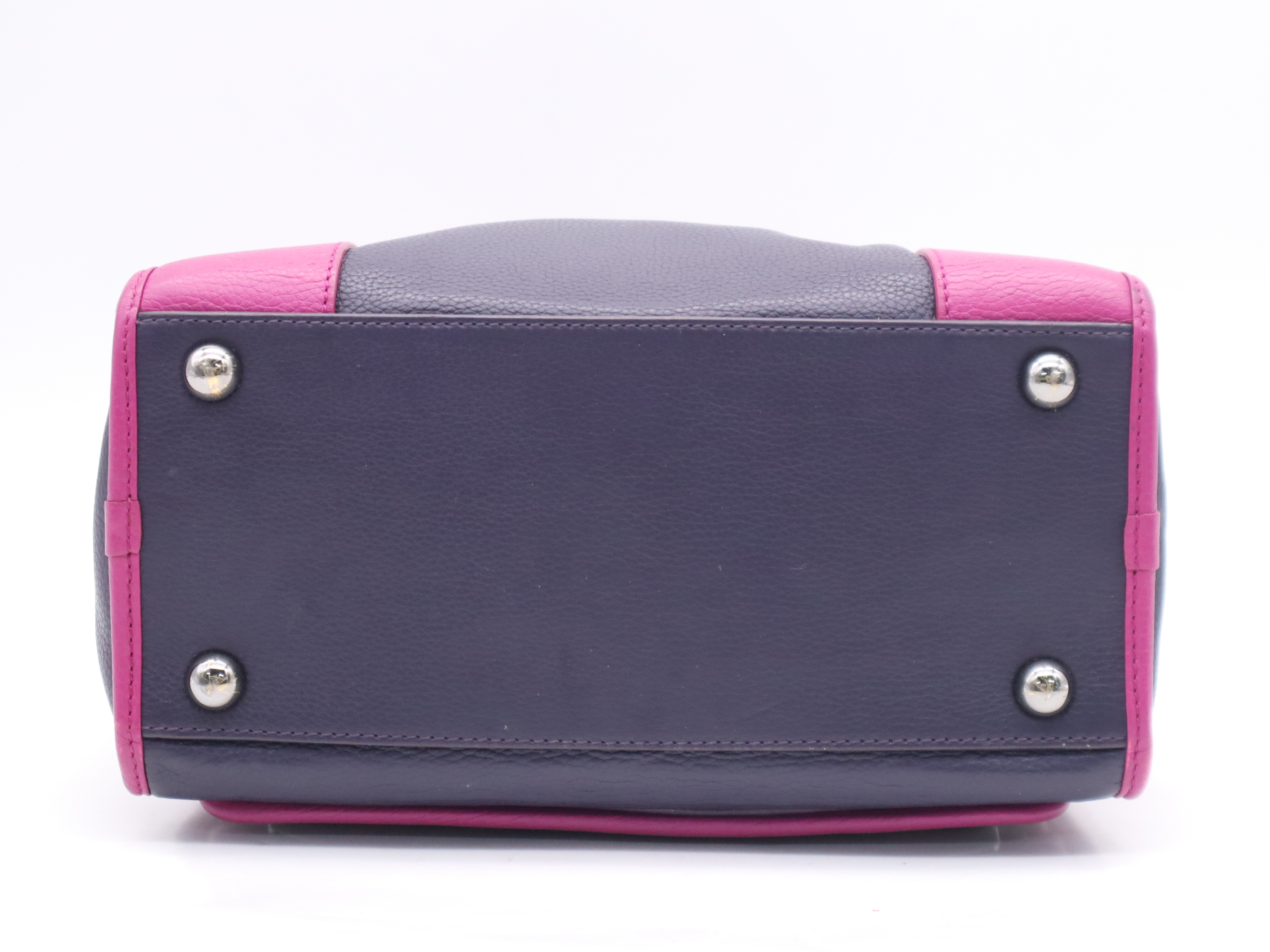 Leather Cruz 2-Way Handbag, Purple/Black Handbag — view 4