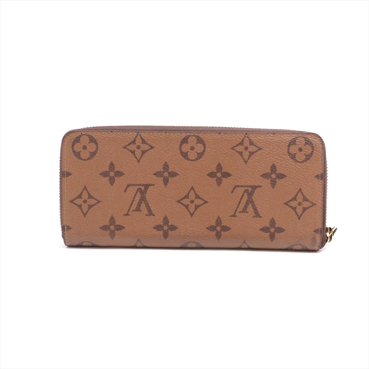 Monogram Reverse Portefeuille Clemence M82336 Brown Round Zip Wallet (RFID detected) — view 2