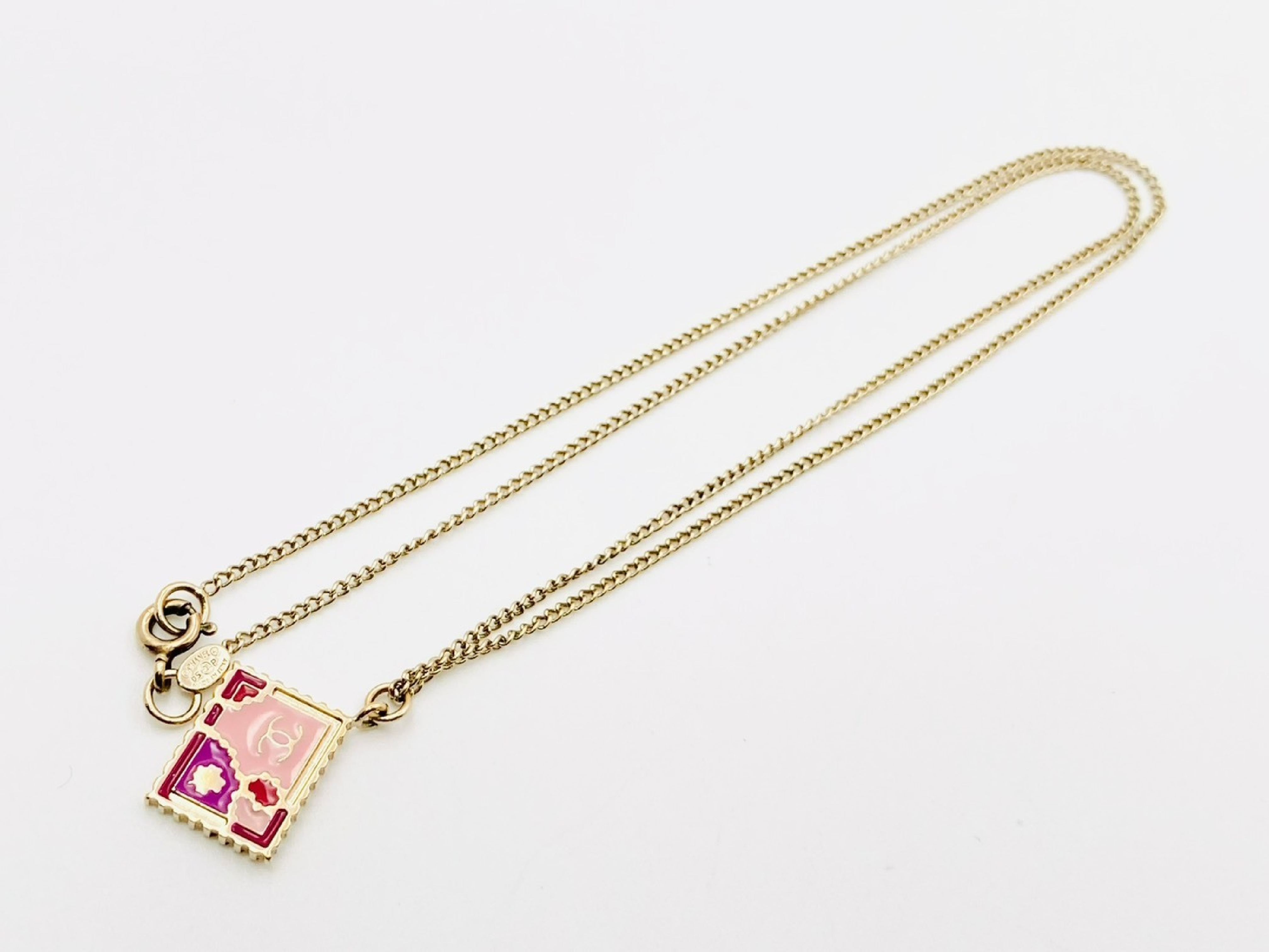 Coco Mark Square Rectangle Necklace 05P Pink Necklace — view 3