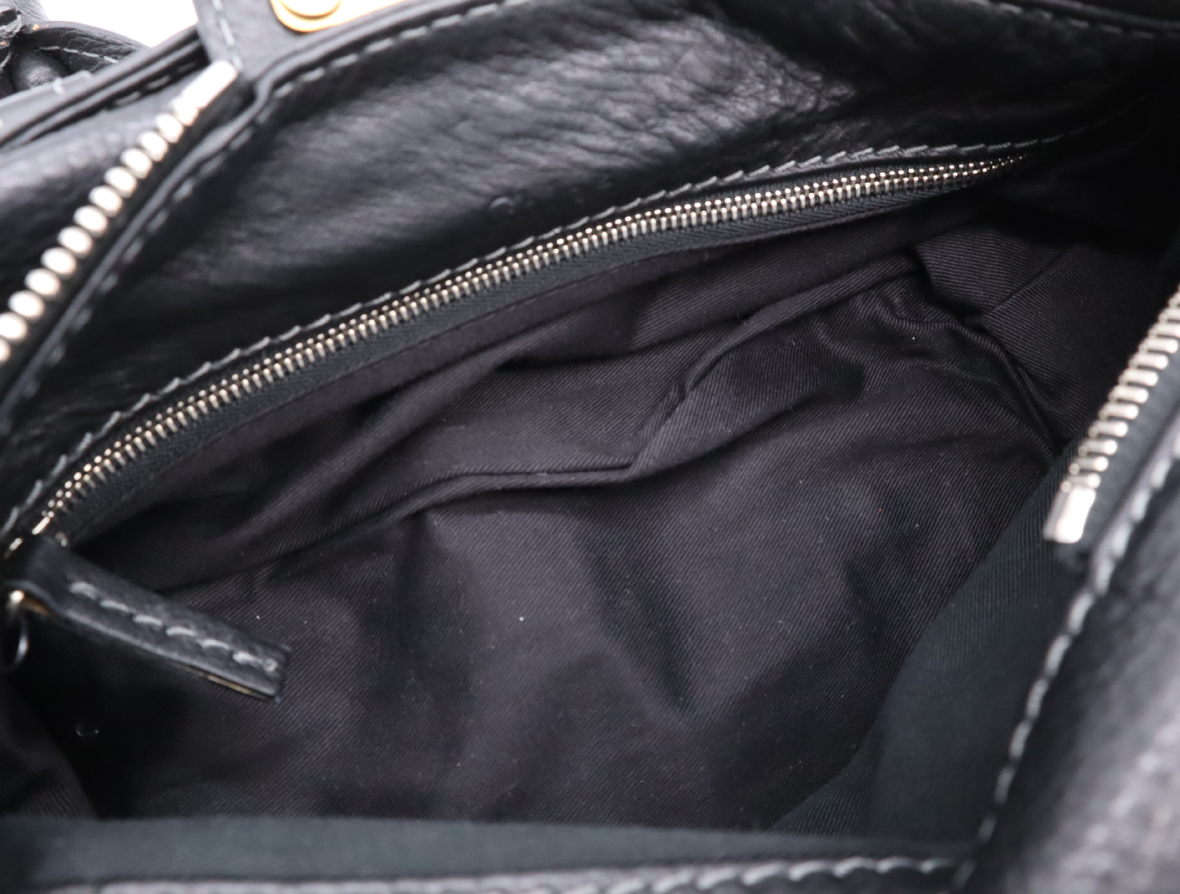 Paddington Medium Black Handbag with Shoulder Strap, Padlock, Key, and Dust Bag — view 12