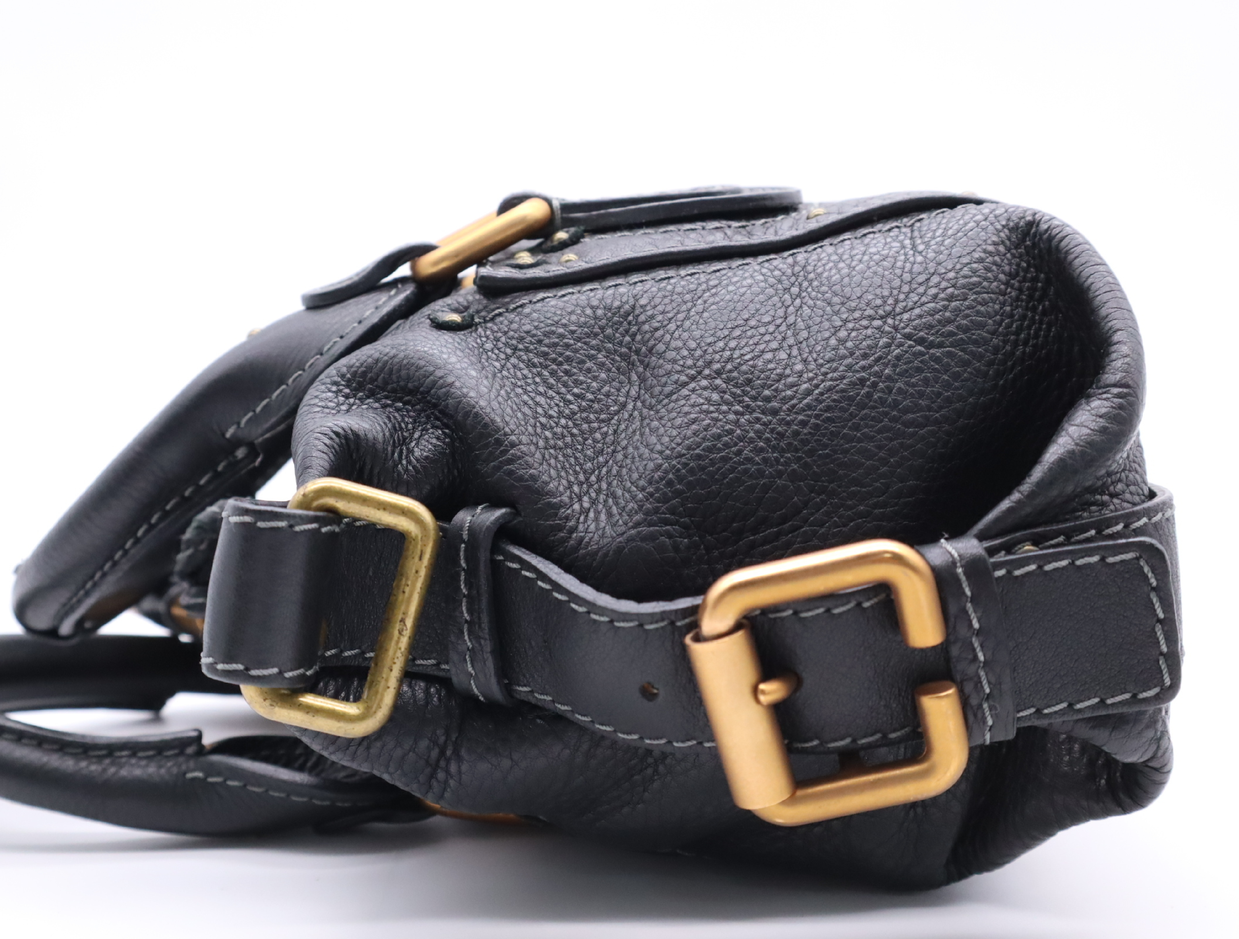 Paddington Medium Black Handbag with Shoulder Strap, Padlock, Key, and Dust Bag — view 3