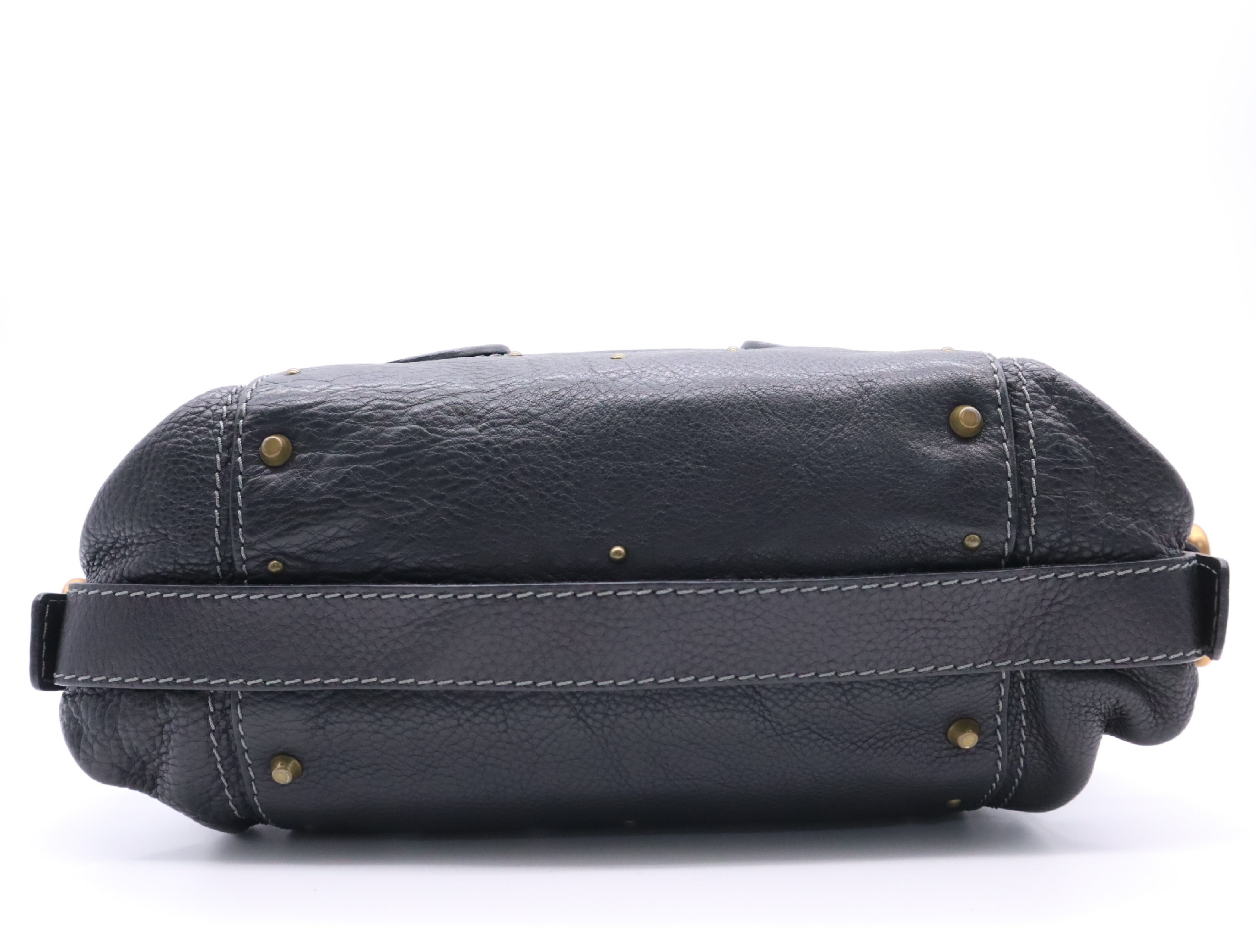 Paddington Medium Black Handbag with Shoulder Strap, Padlock, Key, and Dust Bag — view 4