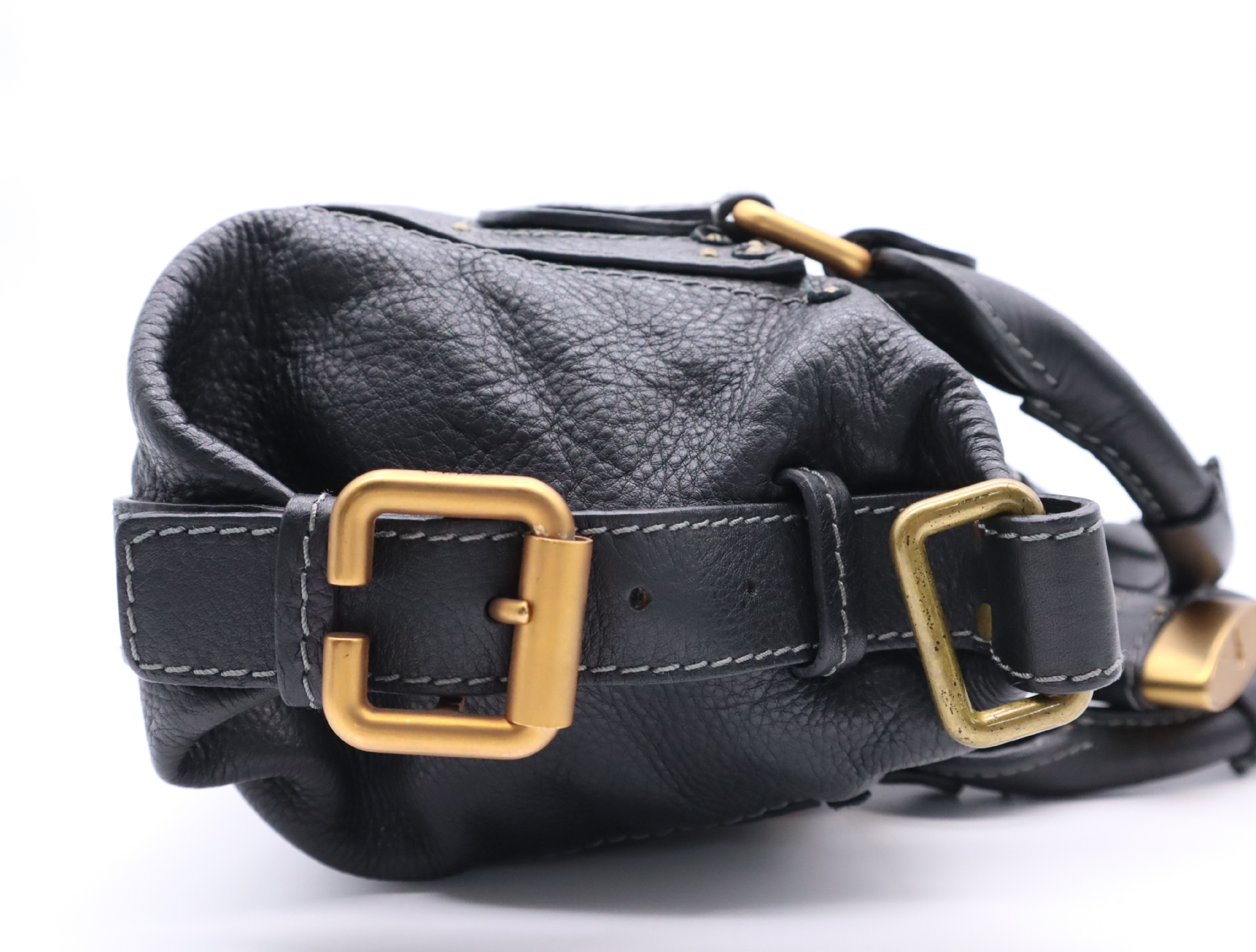 Paddington Medium Black Handbag with Shoulder Strap, Padlock, Key, and Dust Bag — view 5