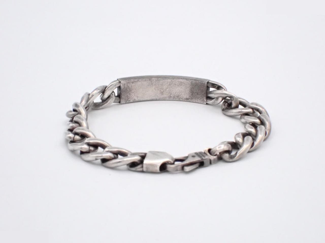 logo bracelet, curb chain, silver, enamel, wrist circumference approximately 18cm — view 2