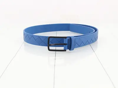 Intrecciato belt, blue leather