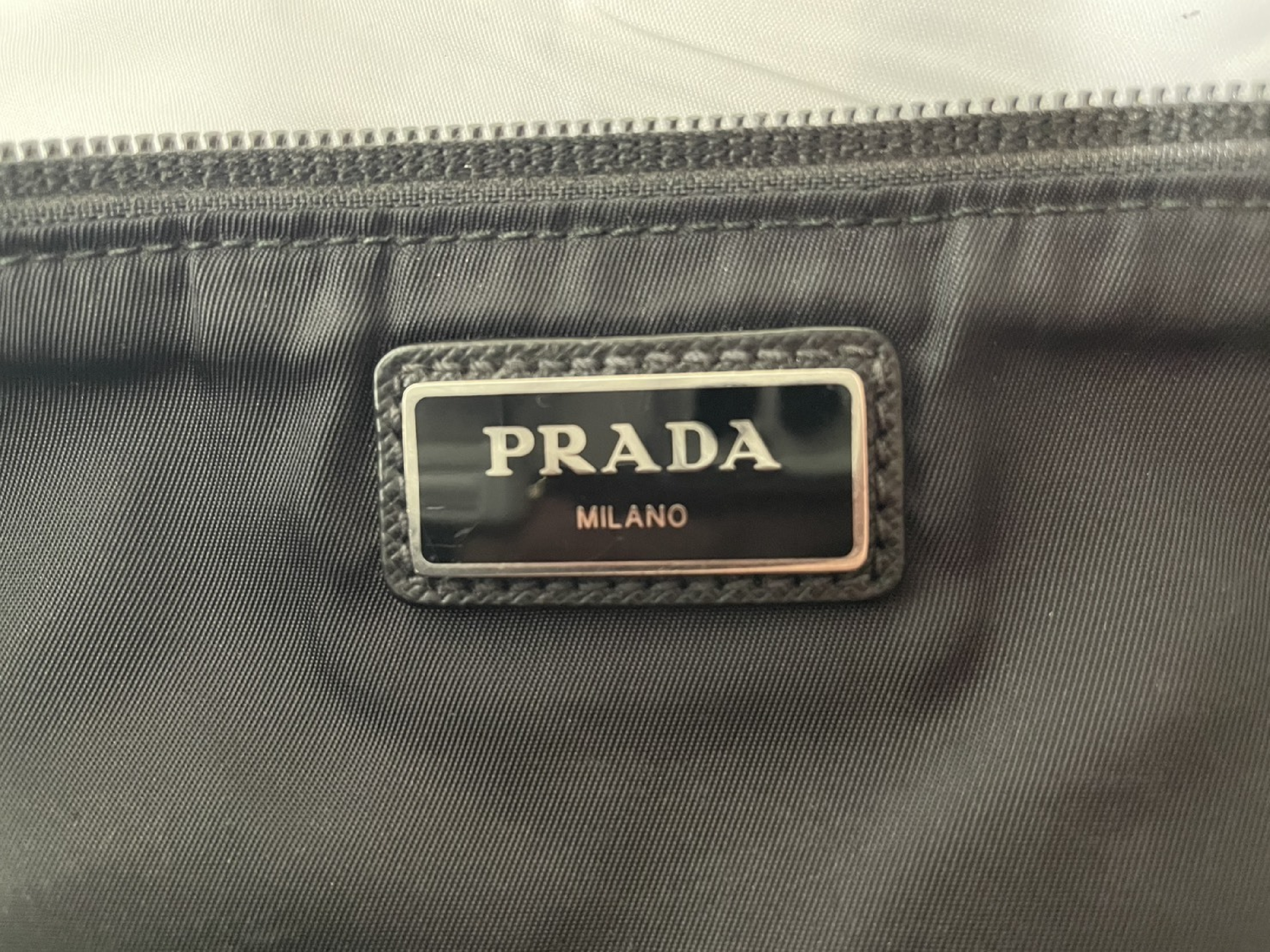 Body Bag, Prada Shoulder Bag 2VL003, Black Nylon Leather Waist Bag — view 11