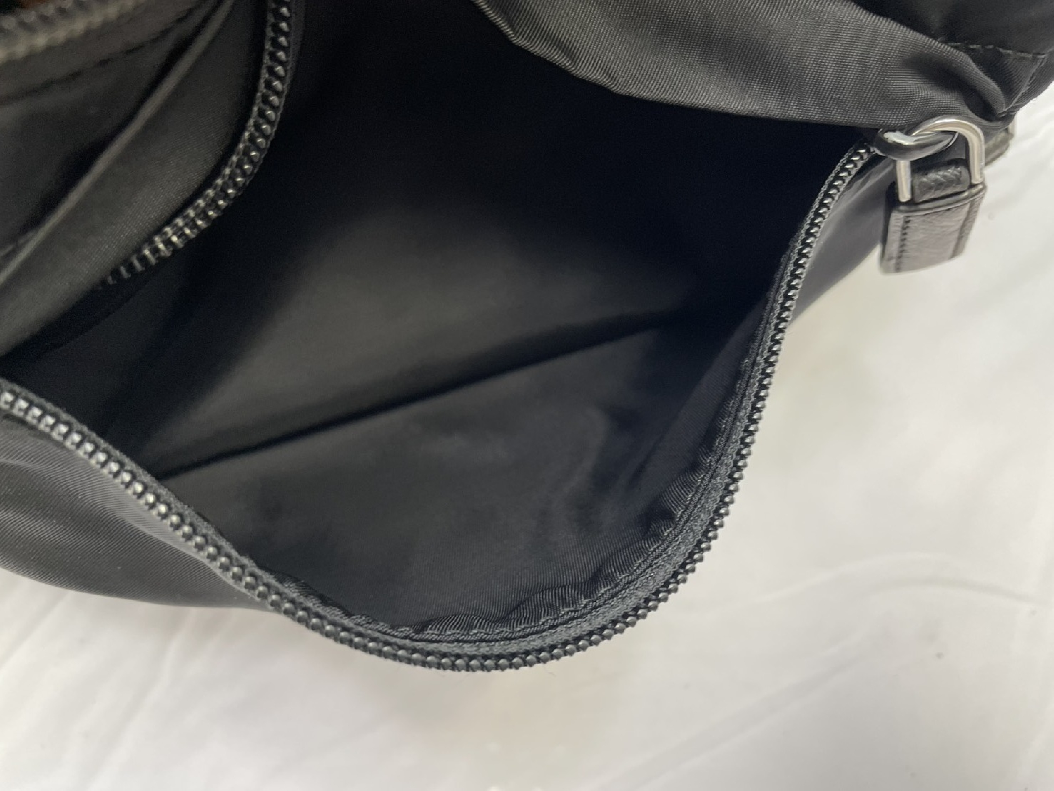 Body Bag, Prada Shoulder Bag 2VL003, Black Nylon Leather Waist Bag — view 9